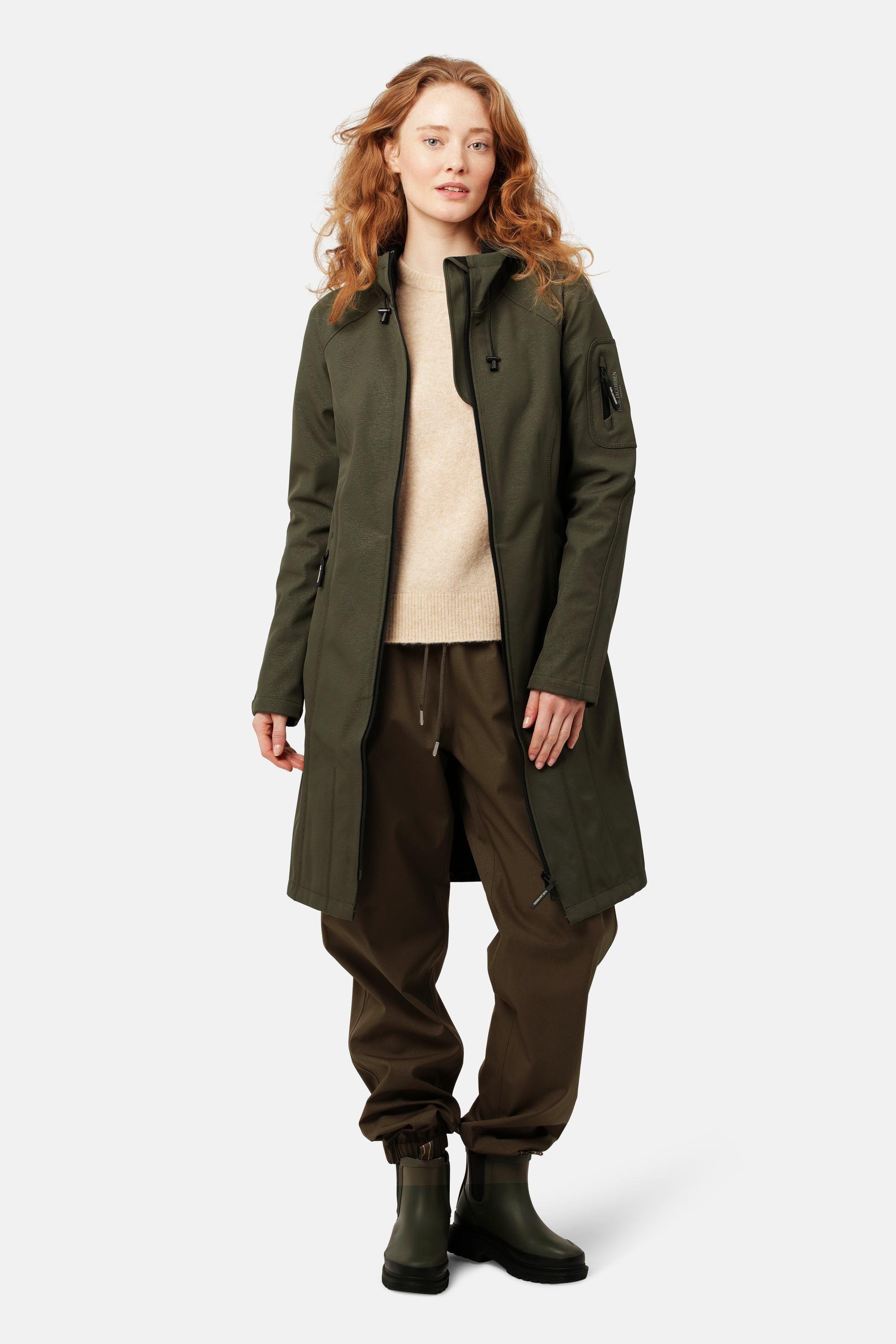 Long Softshell Raincoat - Army