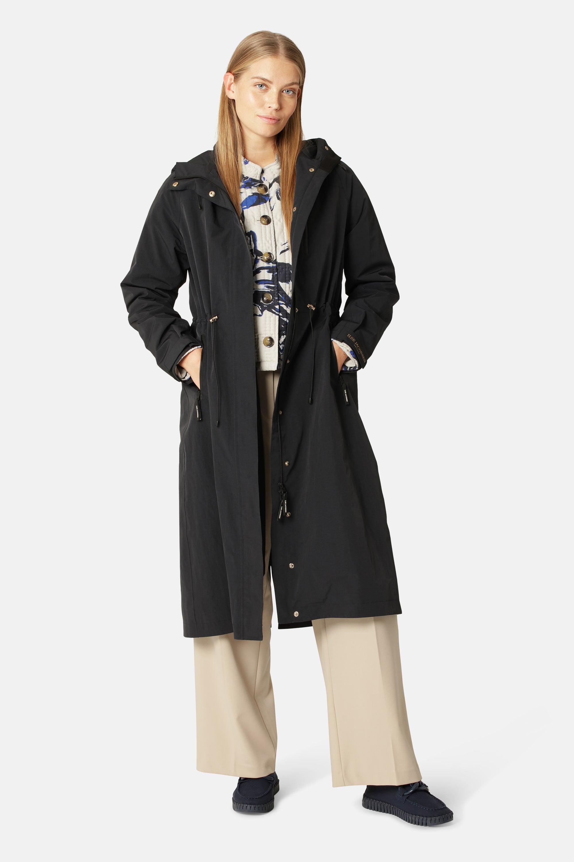 Teknisk Lang Regnfrakke - Dark Indigo