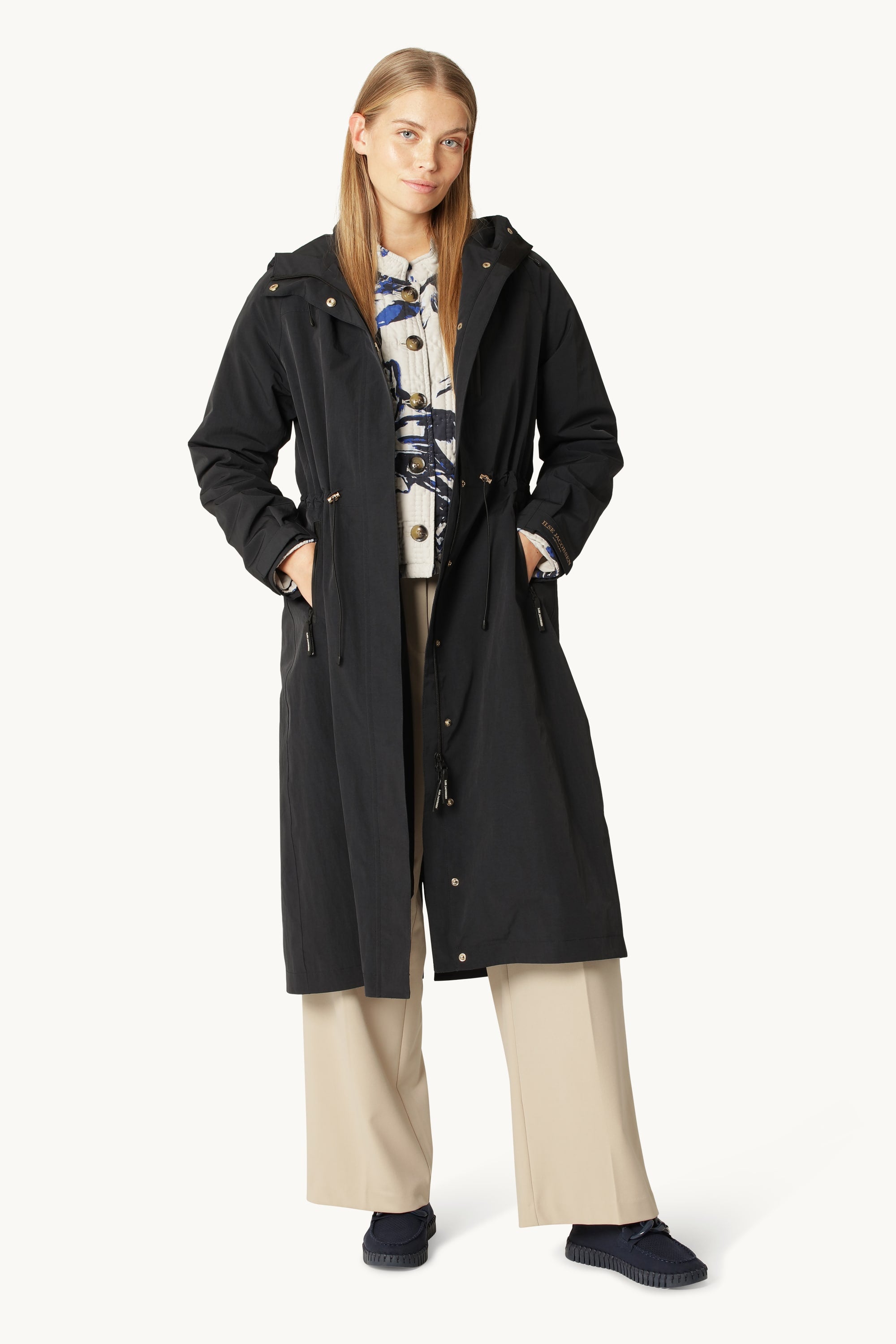 Teknisk Lang Regnfrakke - Dark Indigo