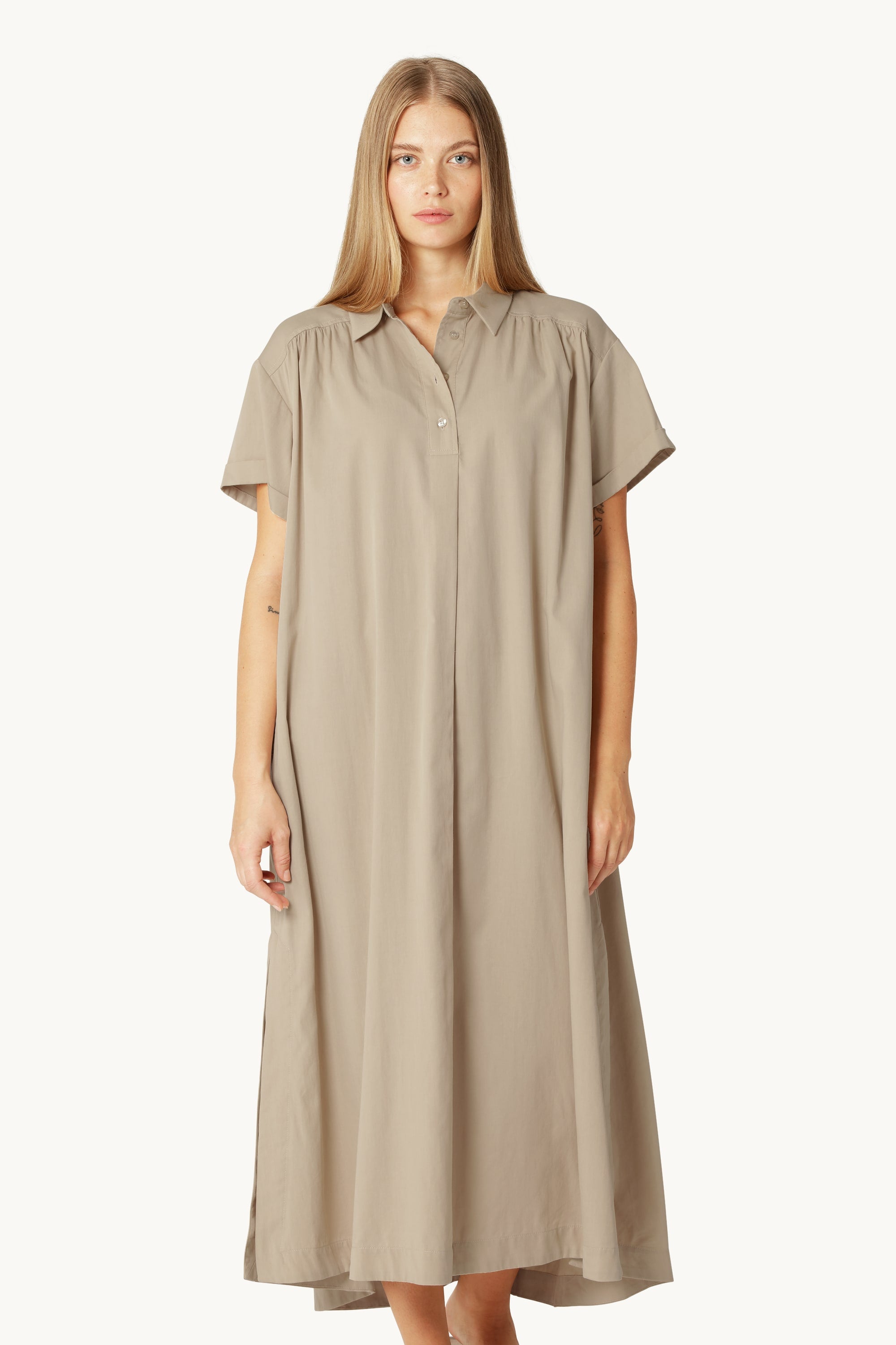 Lang Kjole A-form - White Pepper