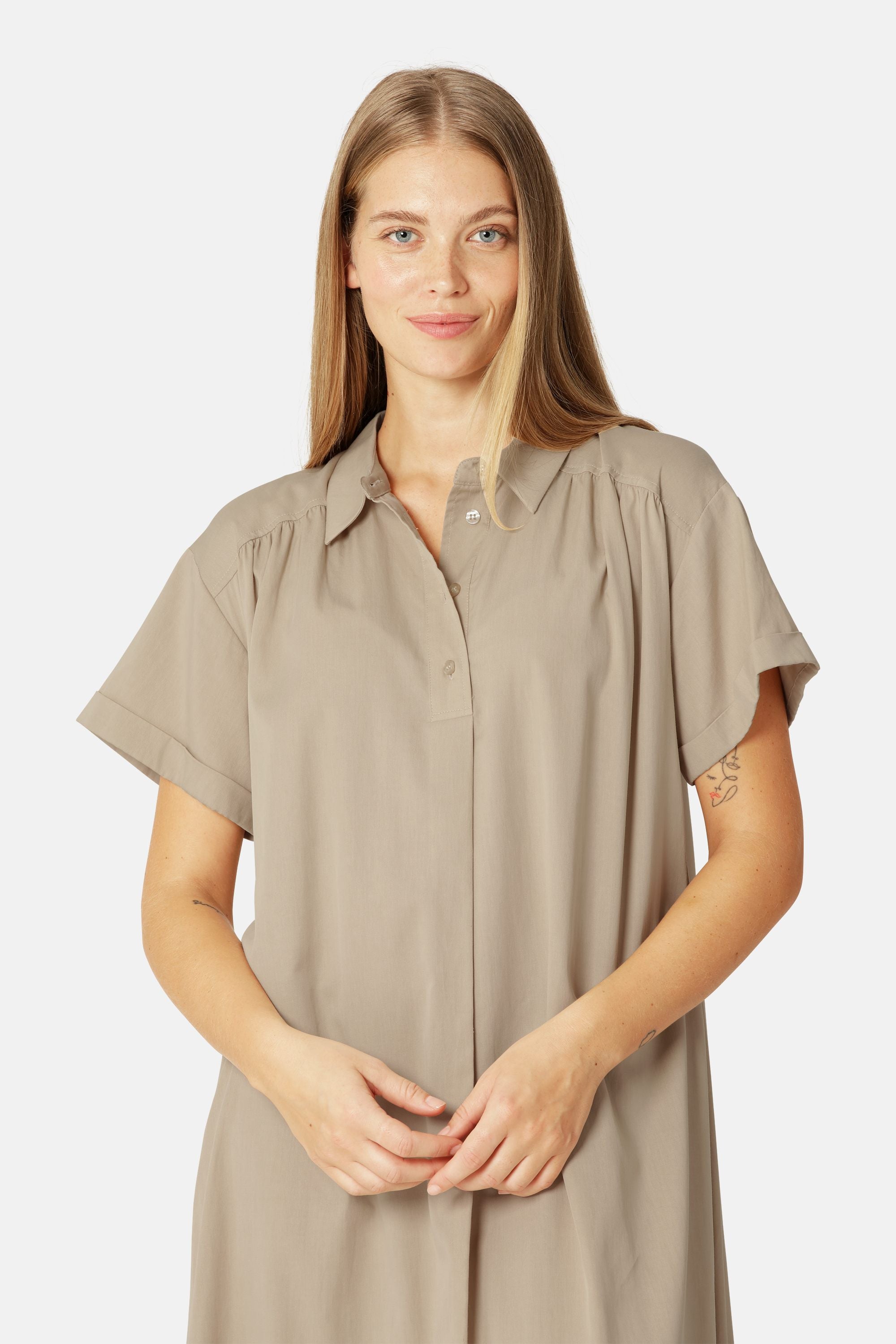 Lang Kjole A-form - White Pepper