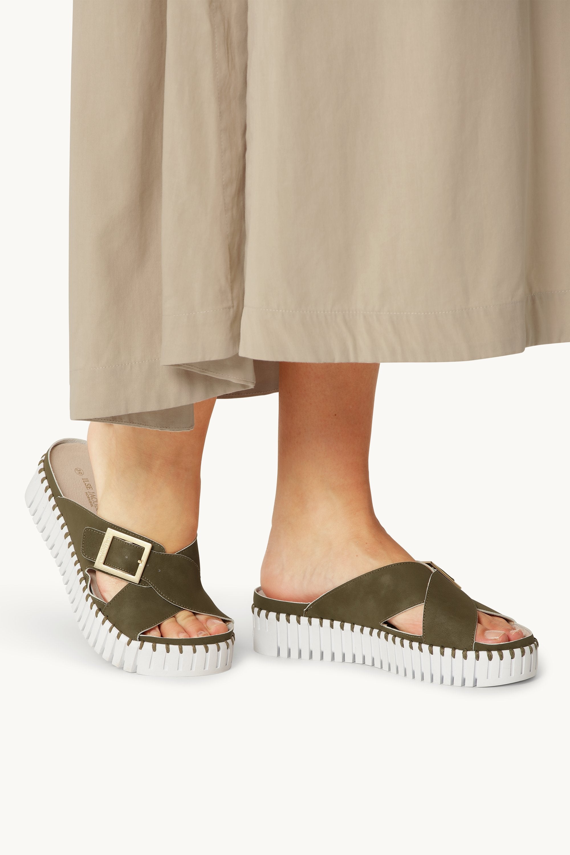 Sandaler Crossover - Army White