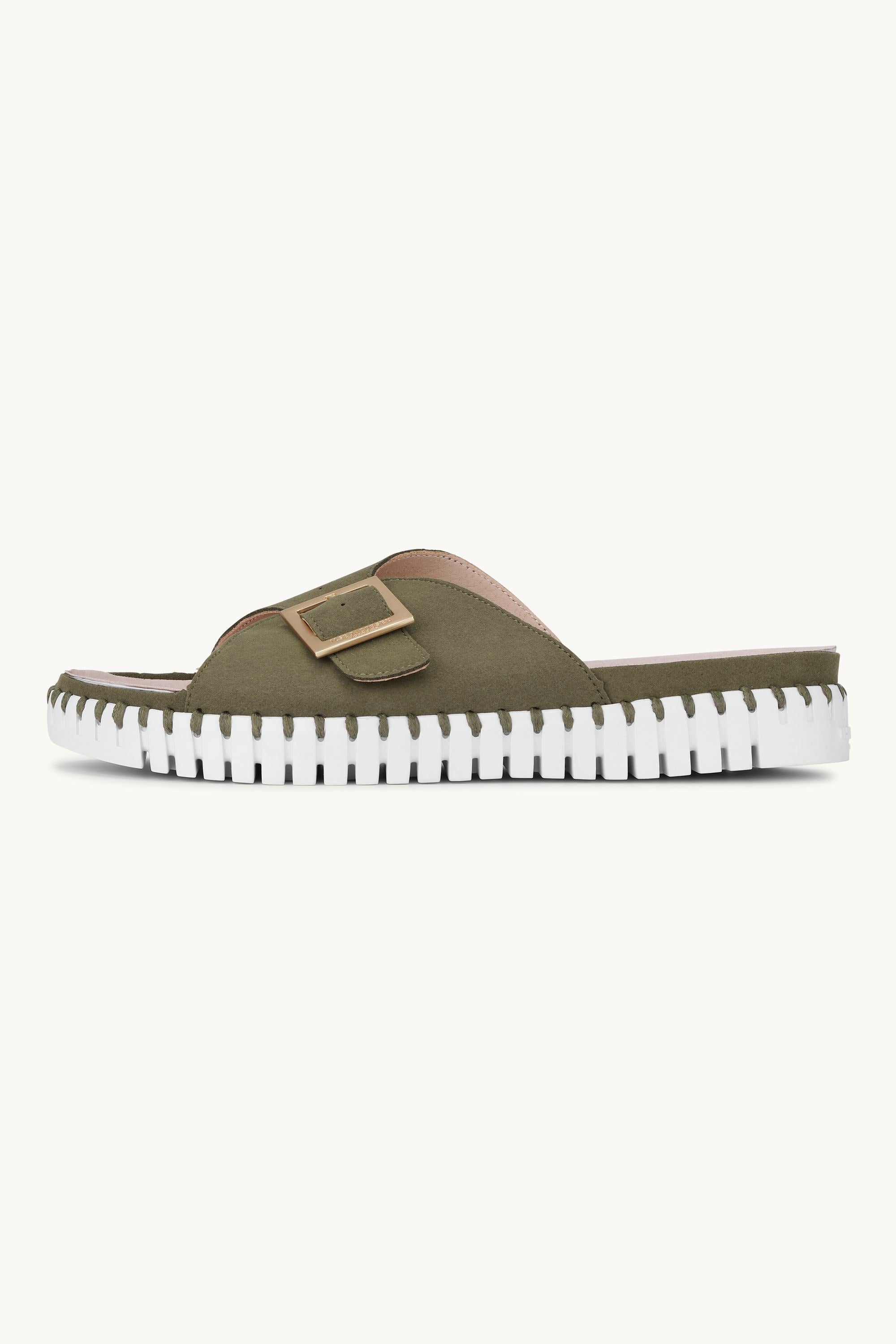 Sandaler Spænde - Deep Olive White