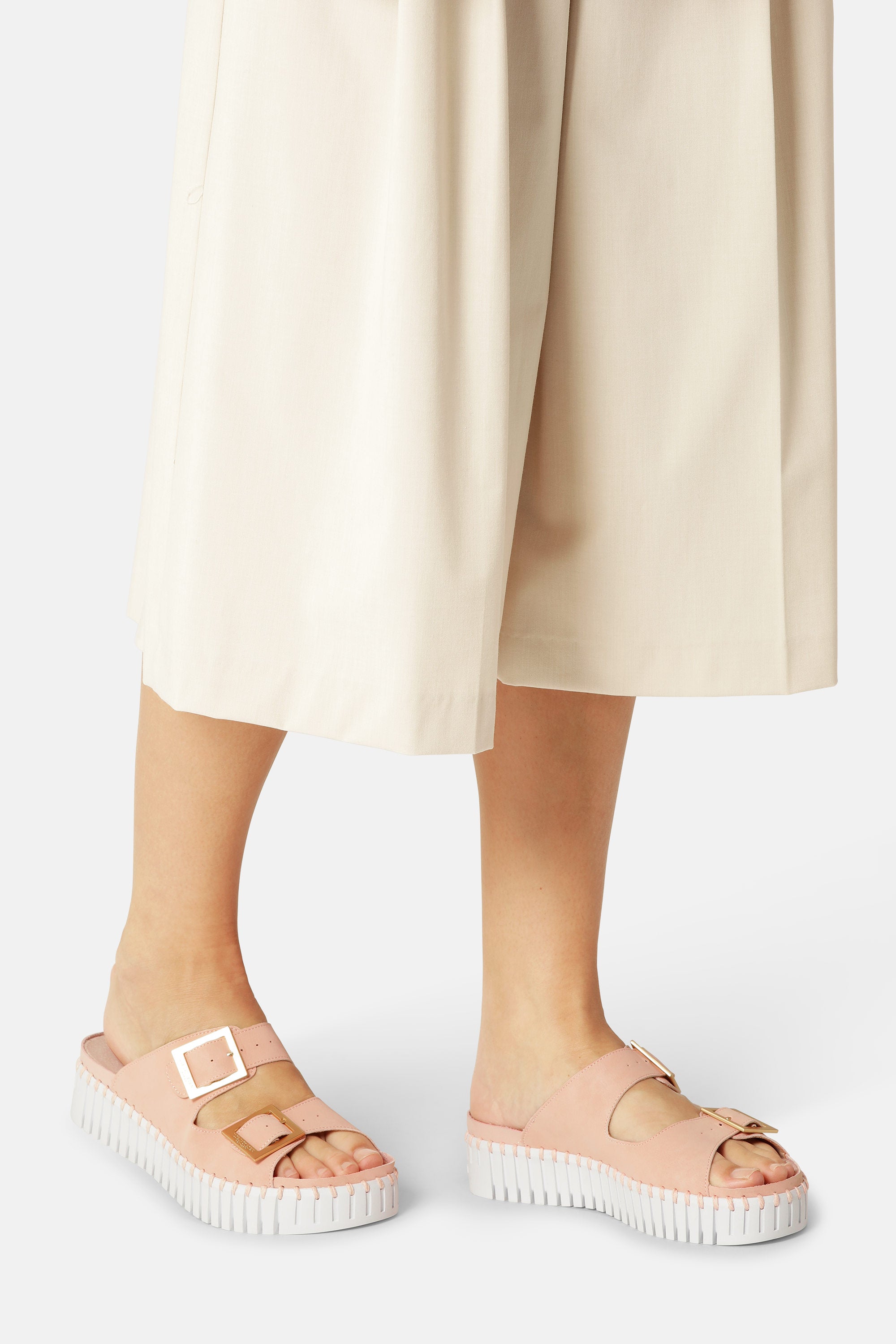 Plateau Sandaler Spænde - Adobe Rose White
