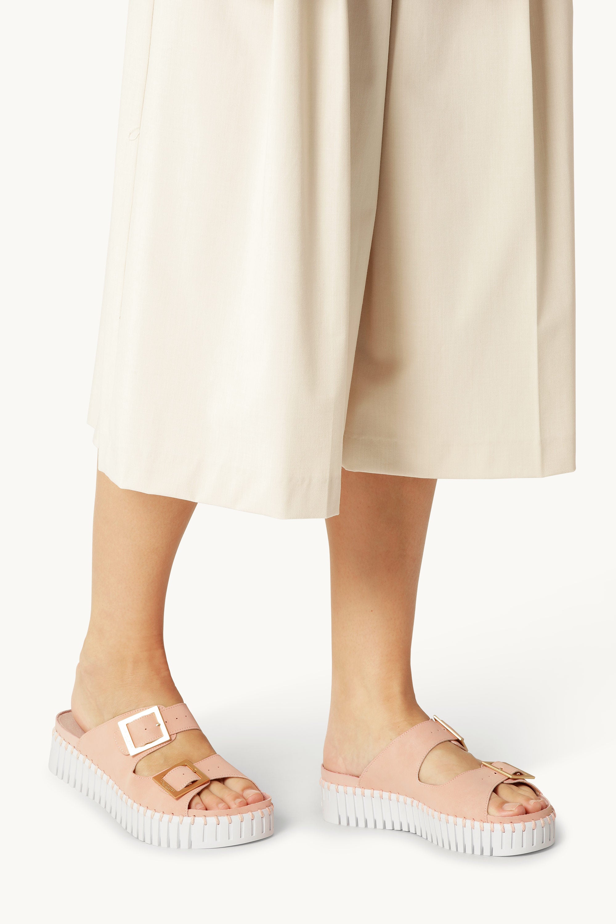 Plateau Sandaler Spænde - Adobe Rose White