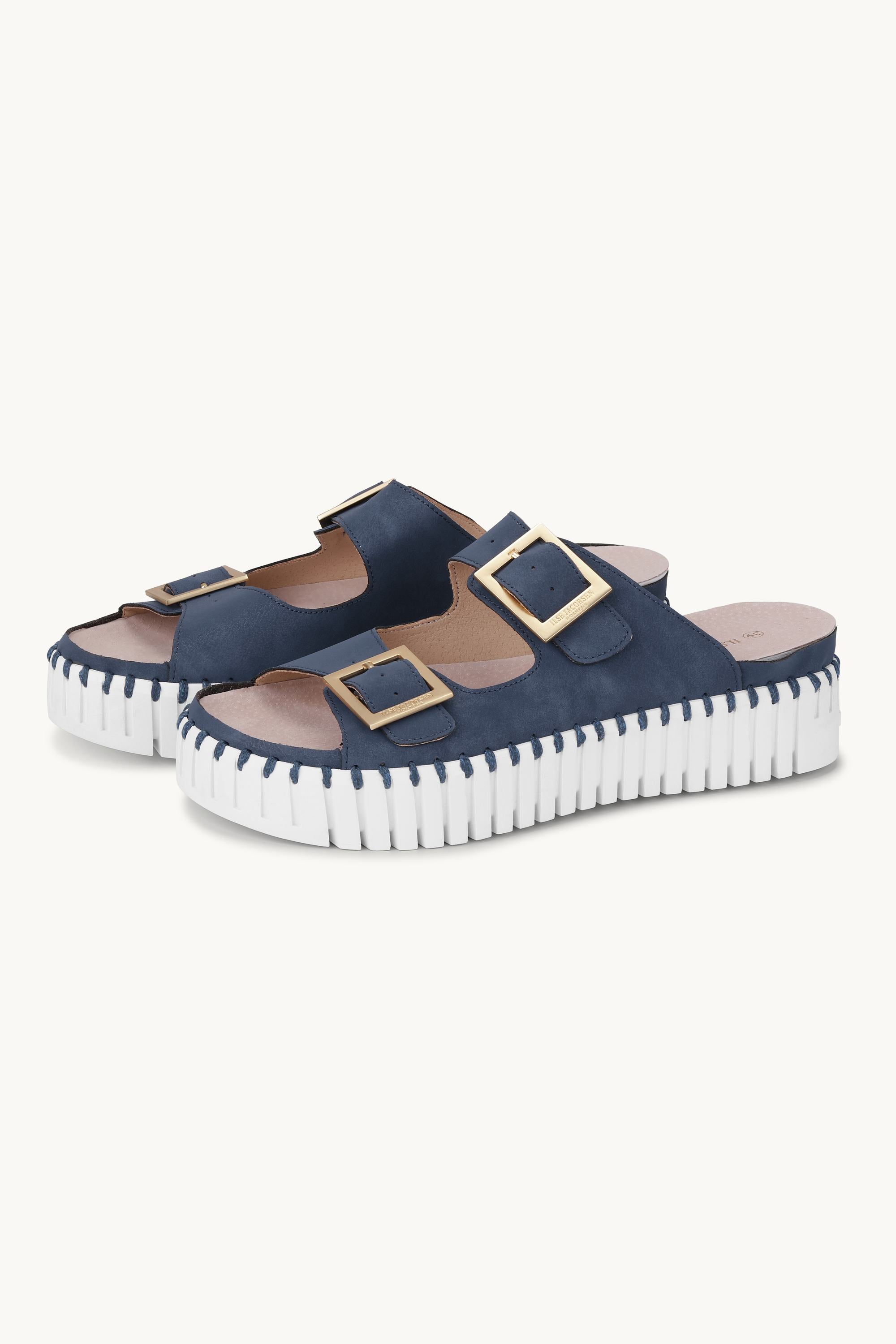 Plateau Sandaler Spænde - Blue Greyness White