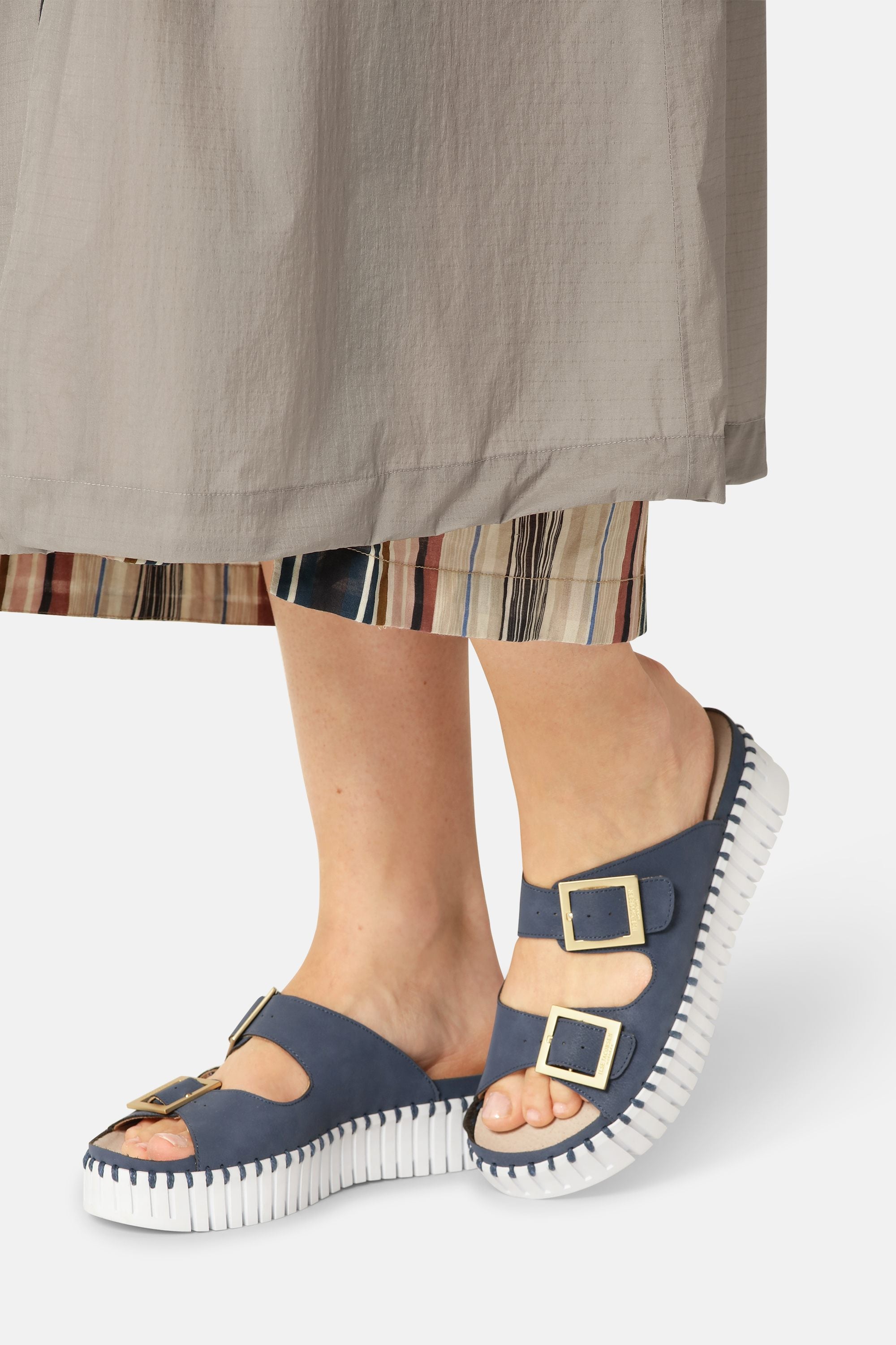 Plateau Sandaler Spænde - Blue Greyness White