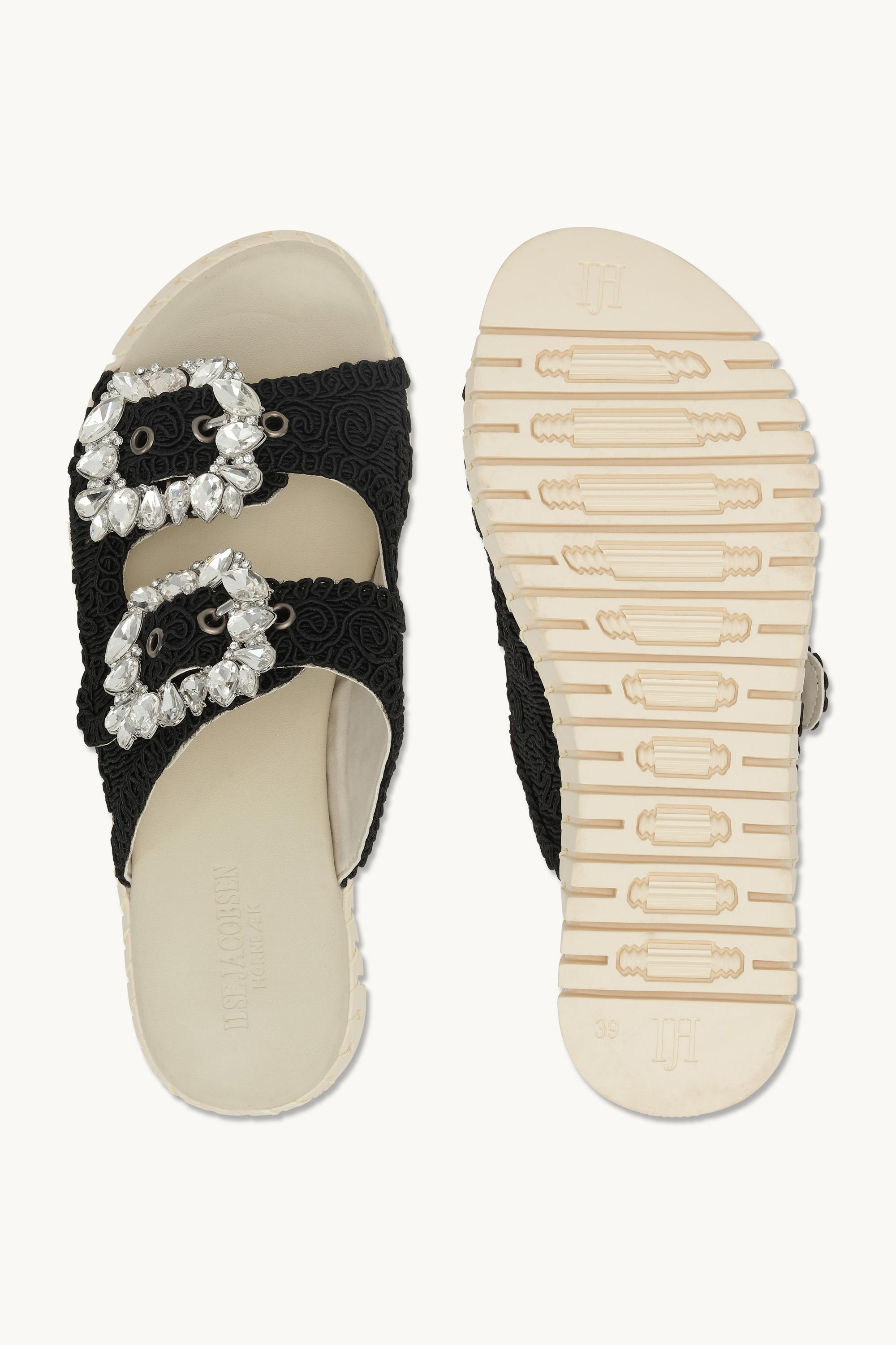 Tulip Sandal - Black Pearled Ivory