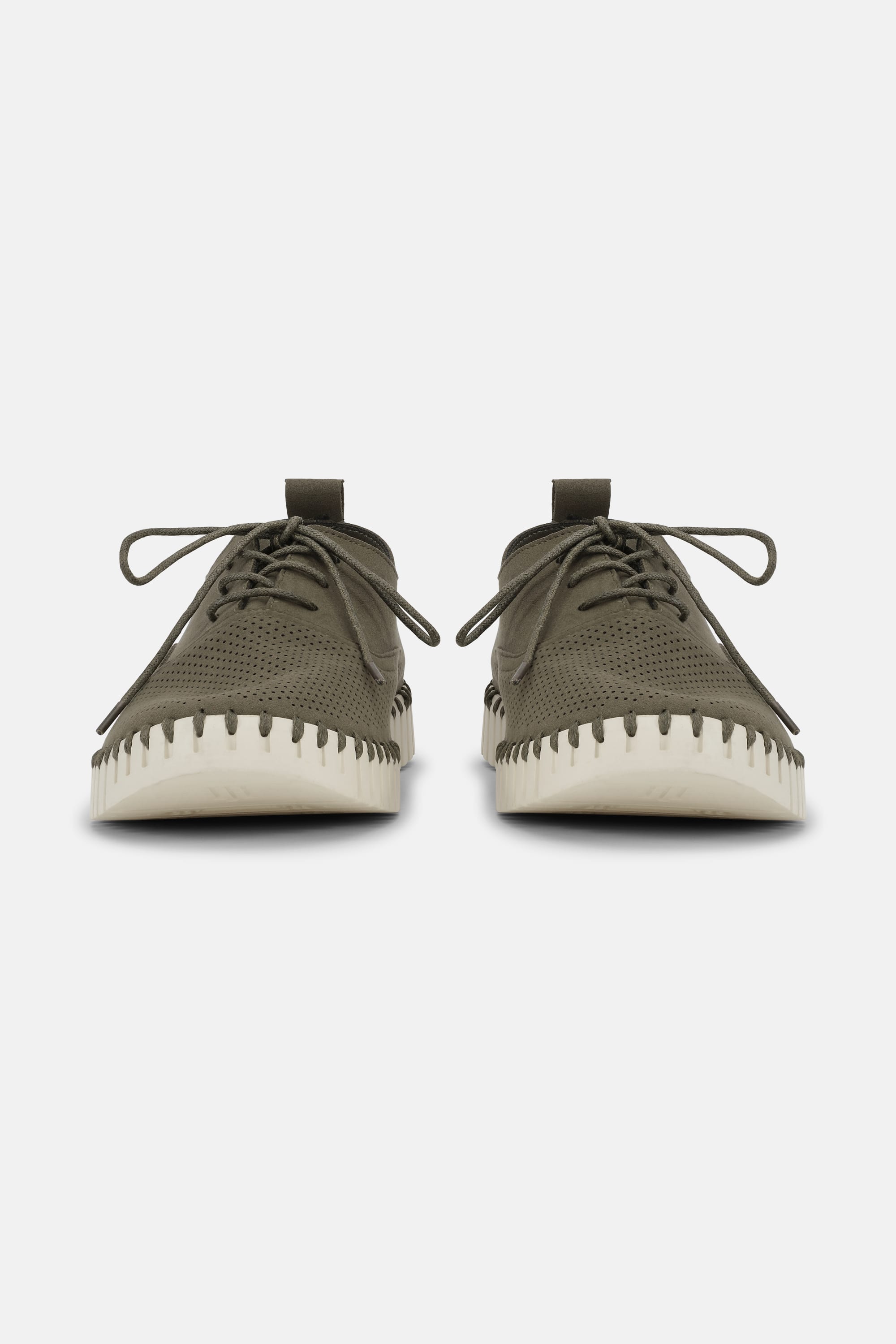 Herresko Med Snørebånd - Deep Olive Pearled Ivory