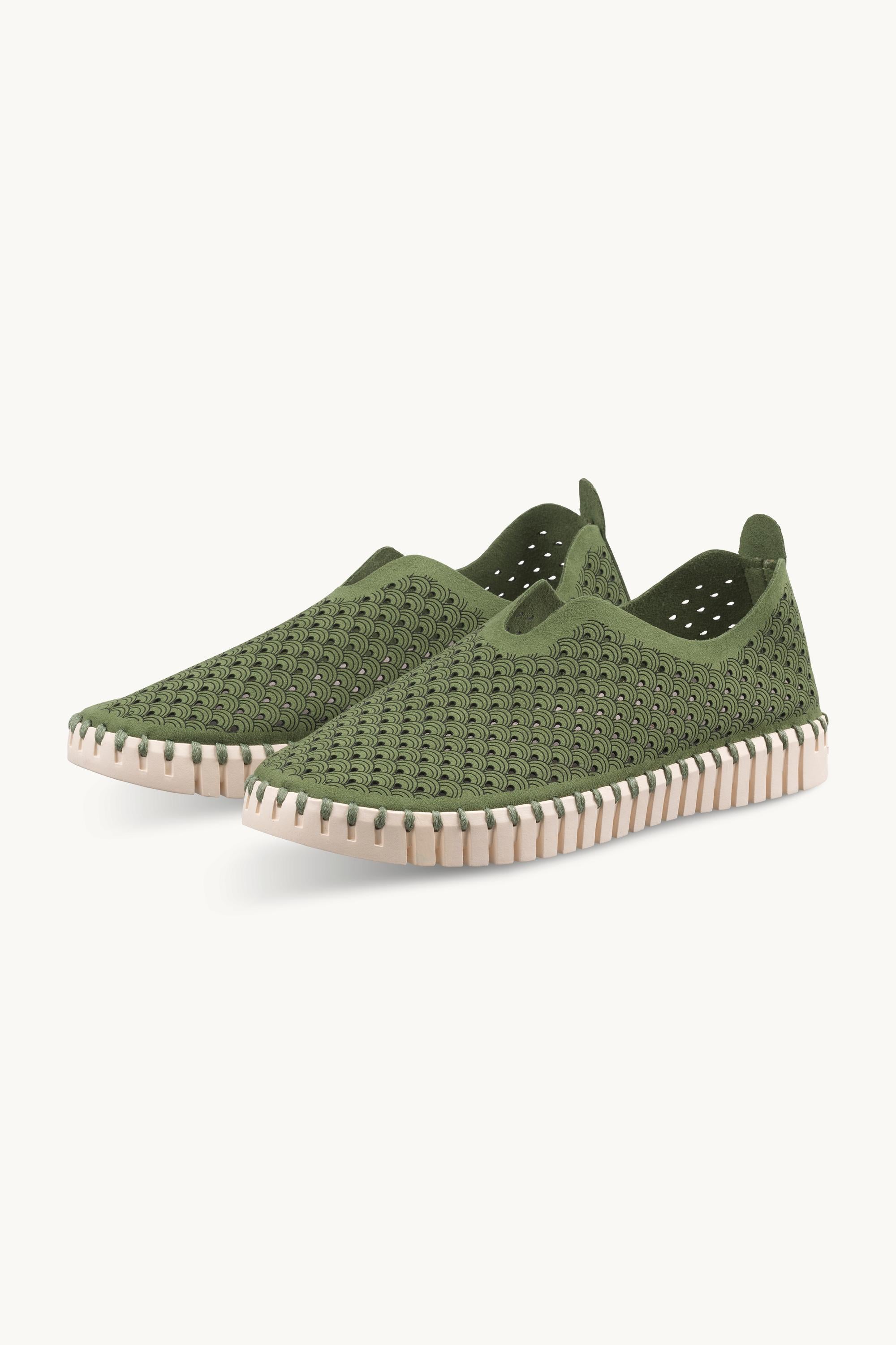 Tulip Sko - Artichoke Green Pearled Ivory