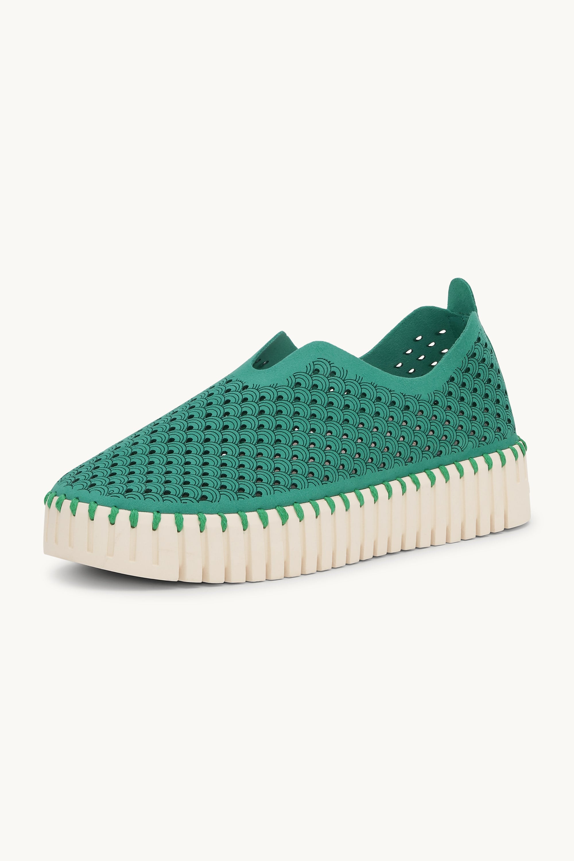 Platform Tulip Sko - Spruce Pearled Ivory