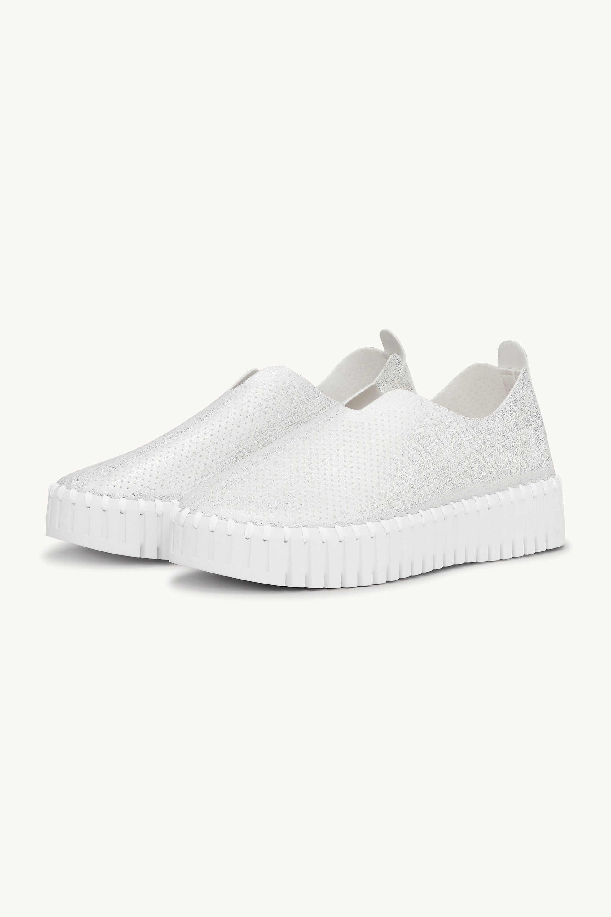 Platform Tulip Sko Glitter - White White