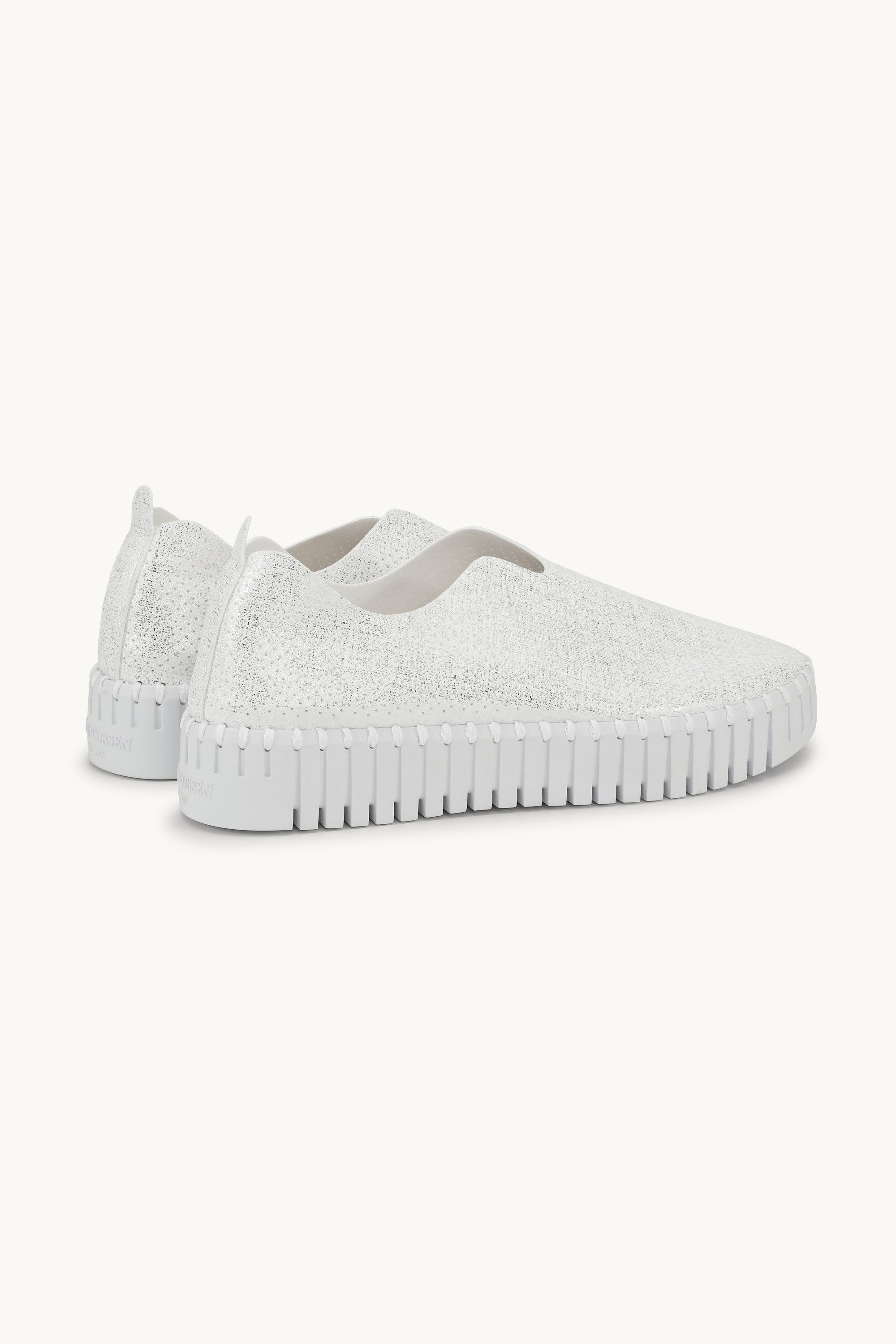 Platform Tulip Sko Glitter - White White