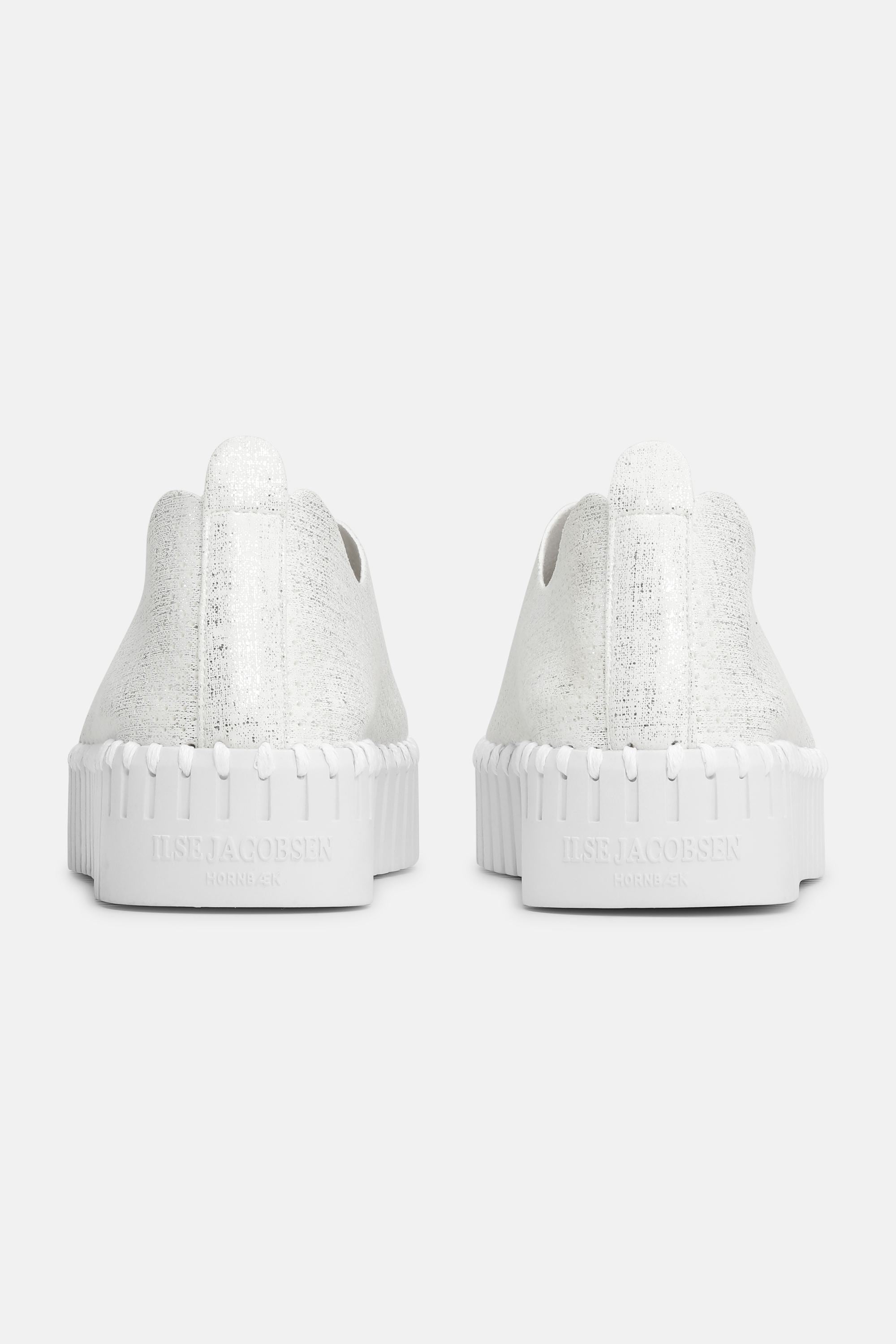 Platform Tulip Sko Glitter - White White