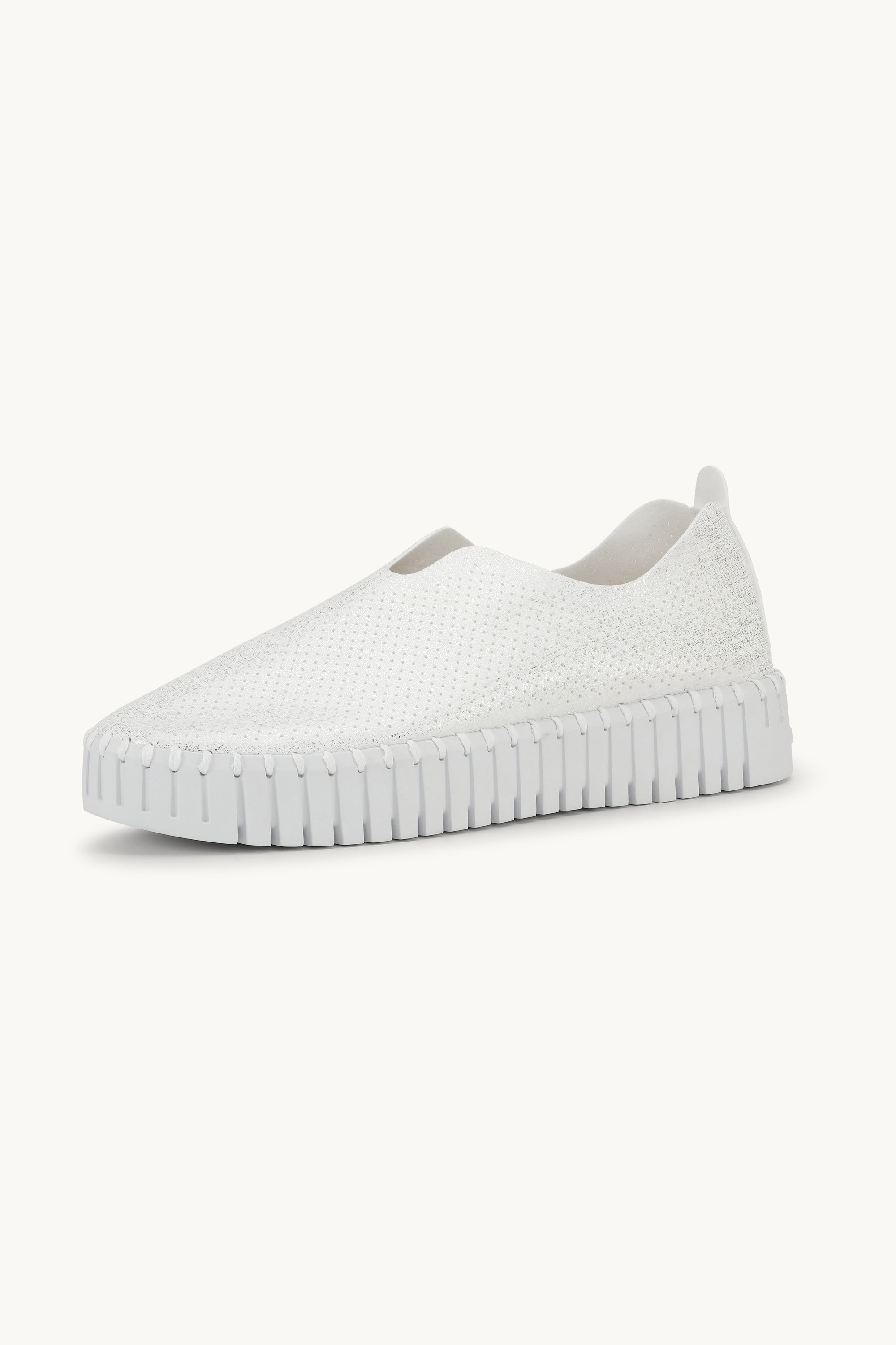 Platform Tulip Sko Glitter - White White