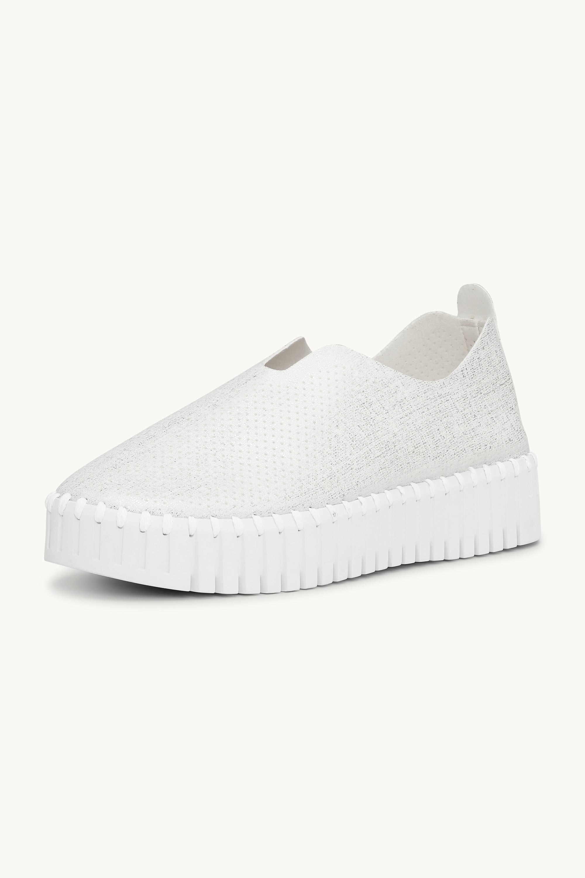 Platform Tulip Sko Glitter - White White