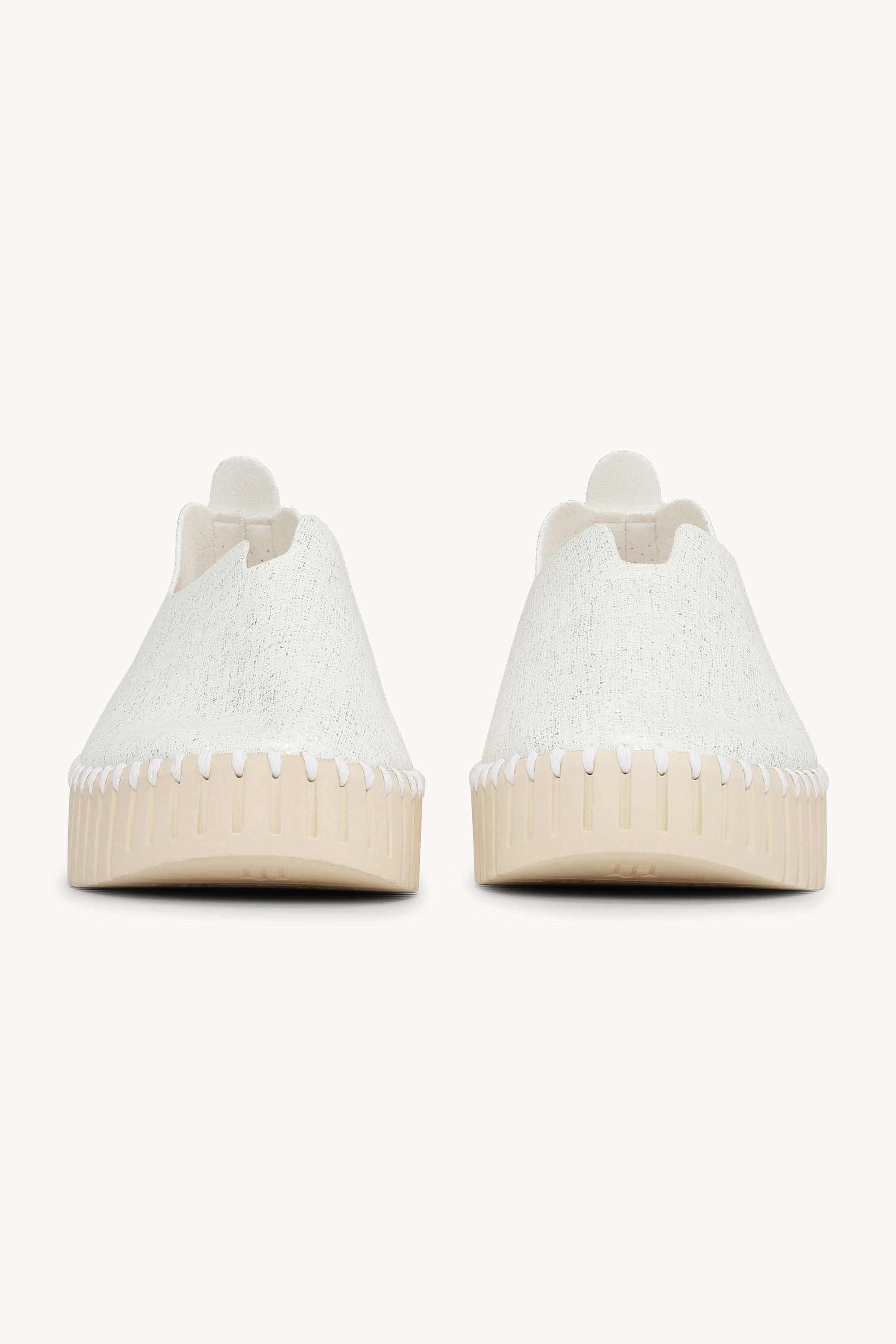 Platform Tulip Sko Glitter - White Pearled Ivory