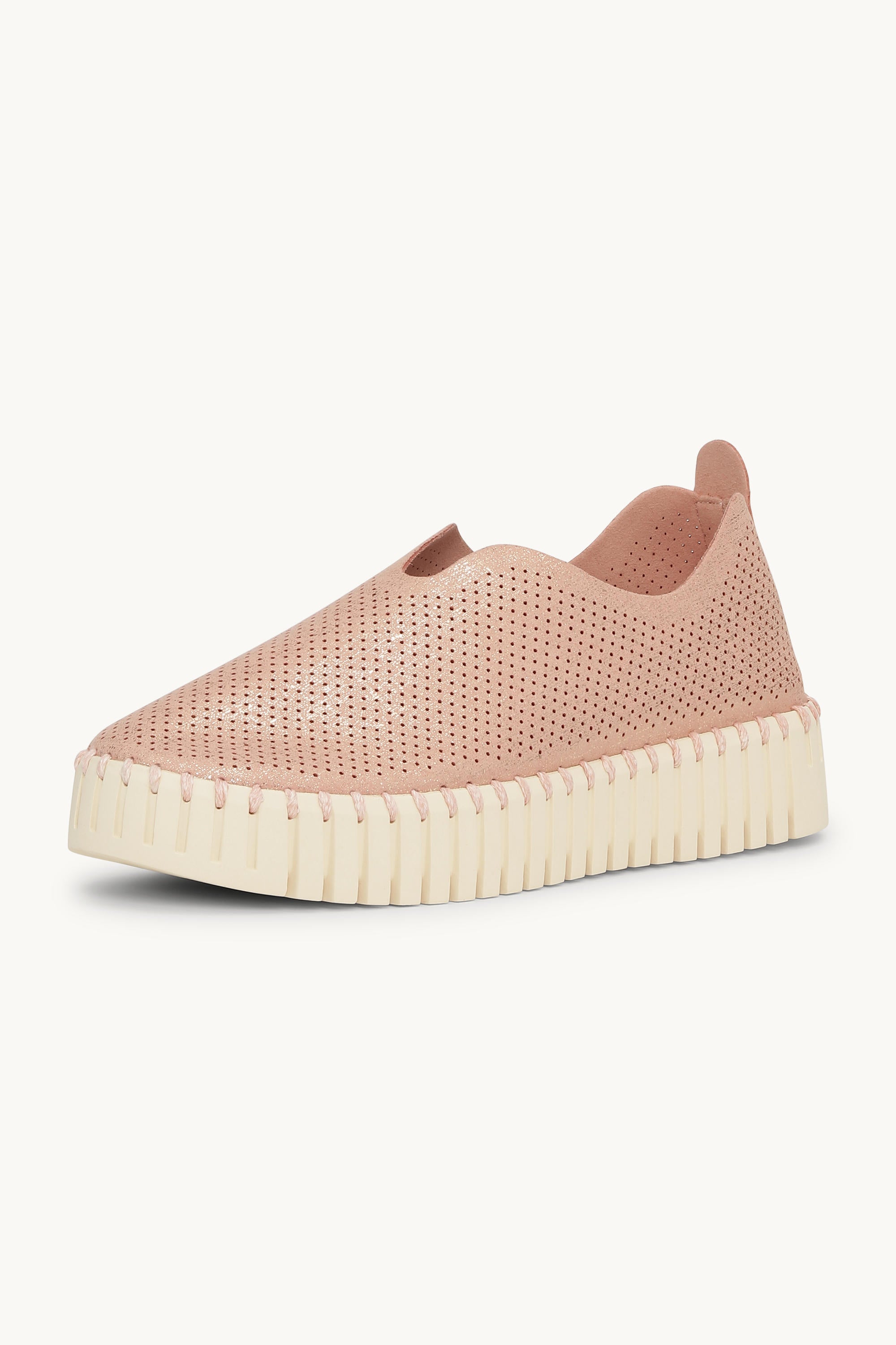 Platform Tulip Sko Glitter - Adobe Rose Pearled Ivory