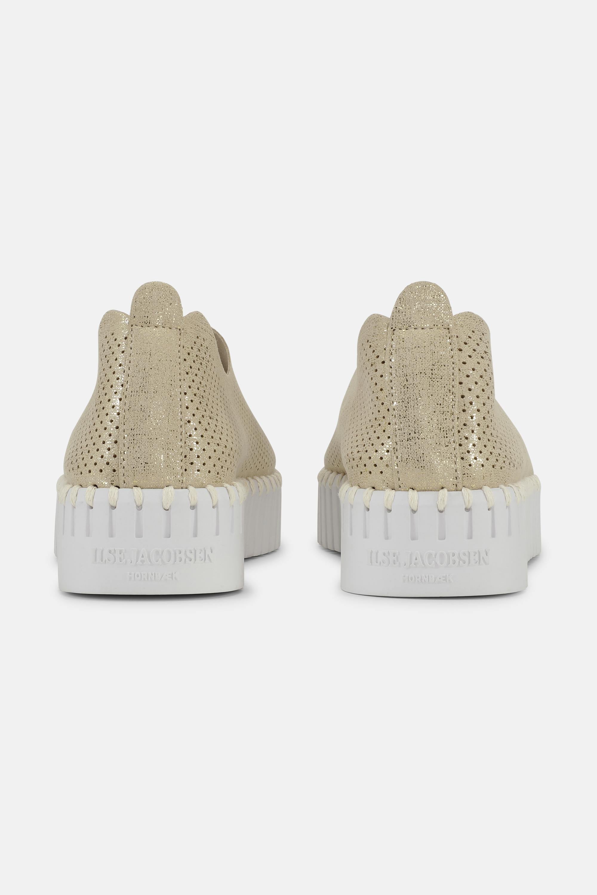 Platform Tulip Sko Glitter - Platin White