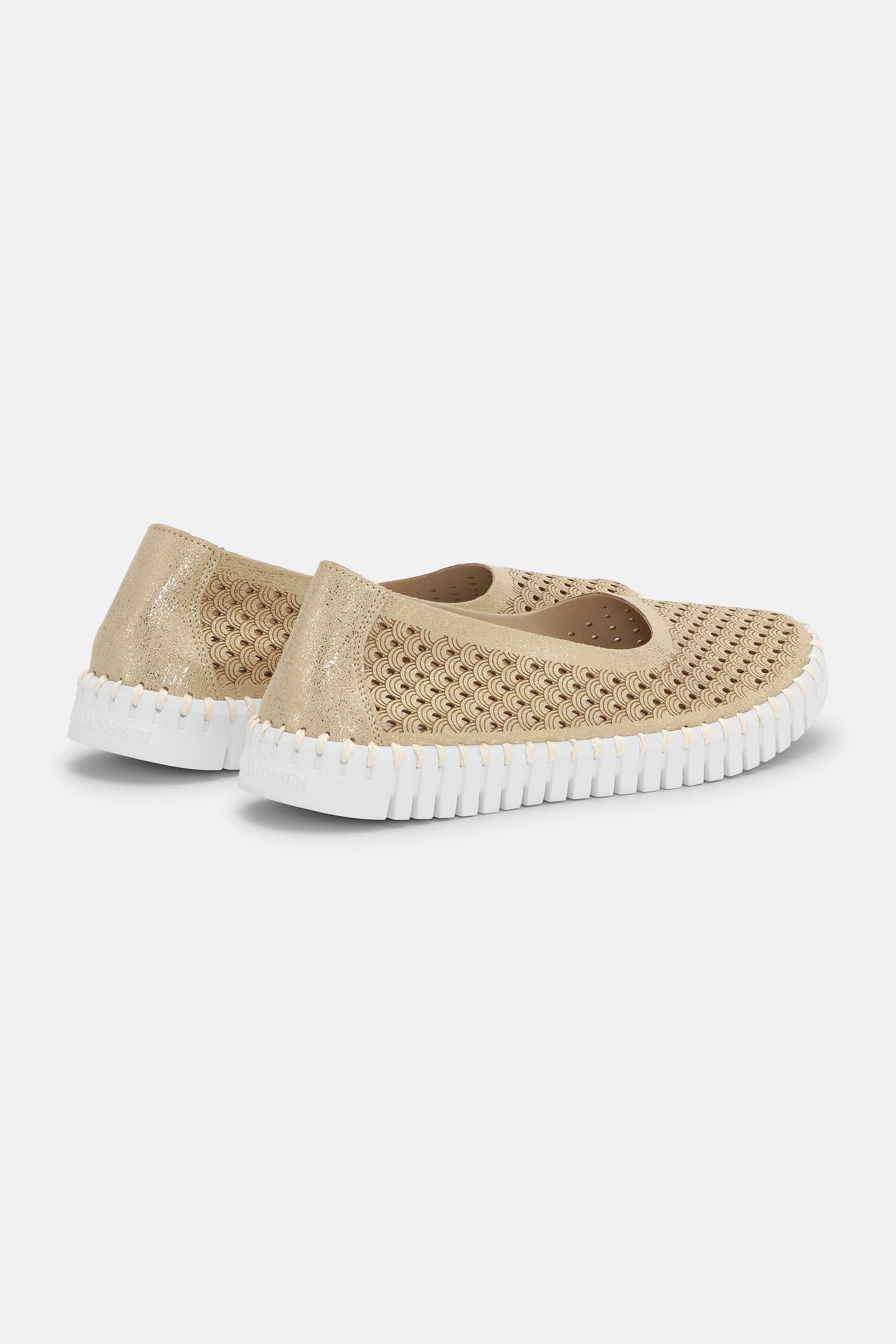 Tulip Sko Glitter - Platin White