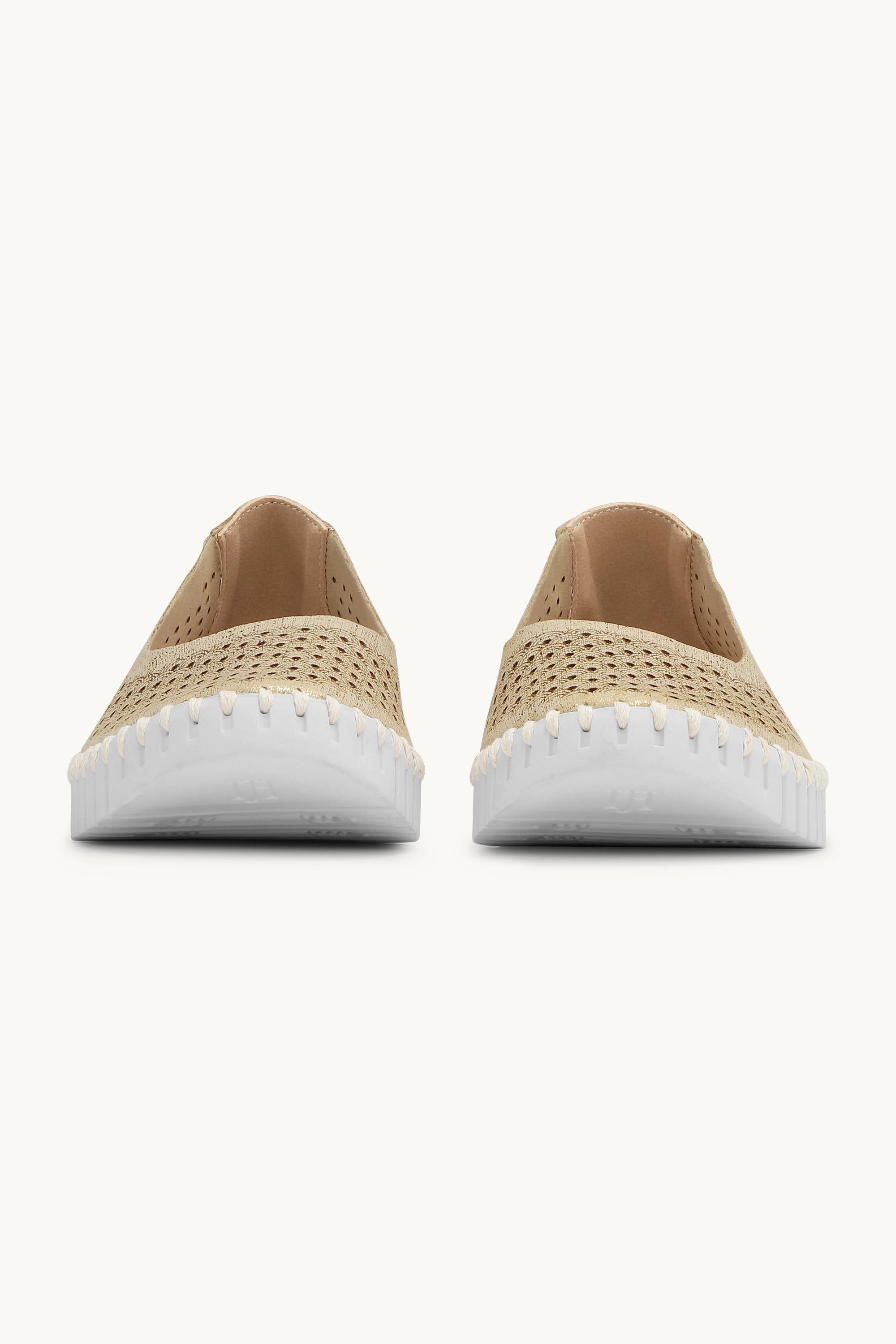 Tulip Sko Glitter - Platin White