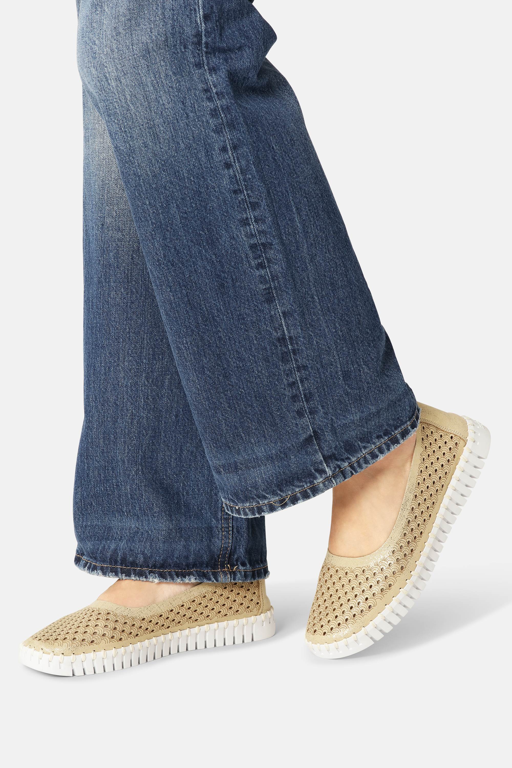 Tulip Sko Glitter - Platin White