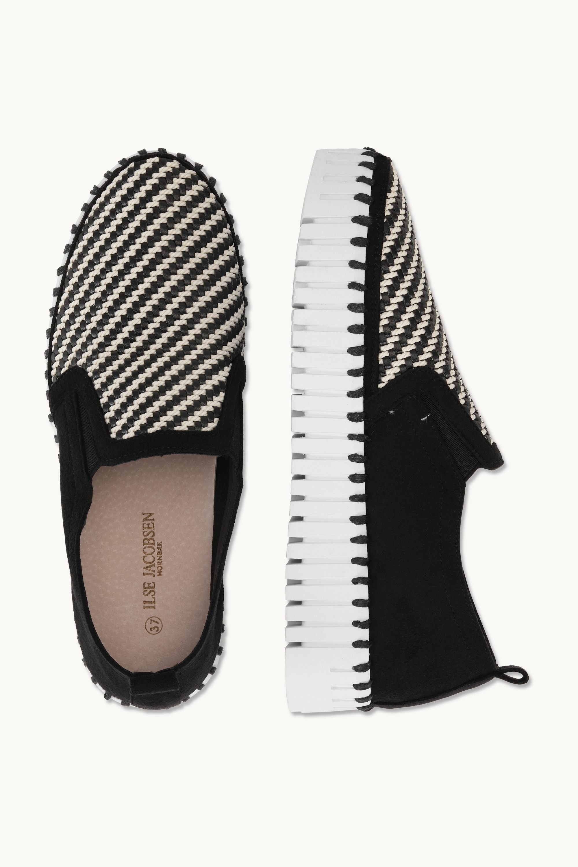 Platform Tulip Sko - Black White