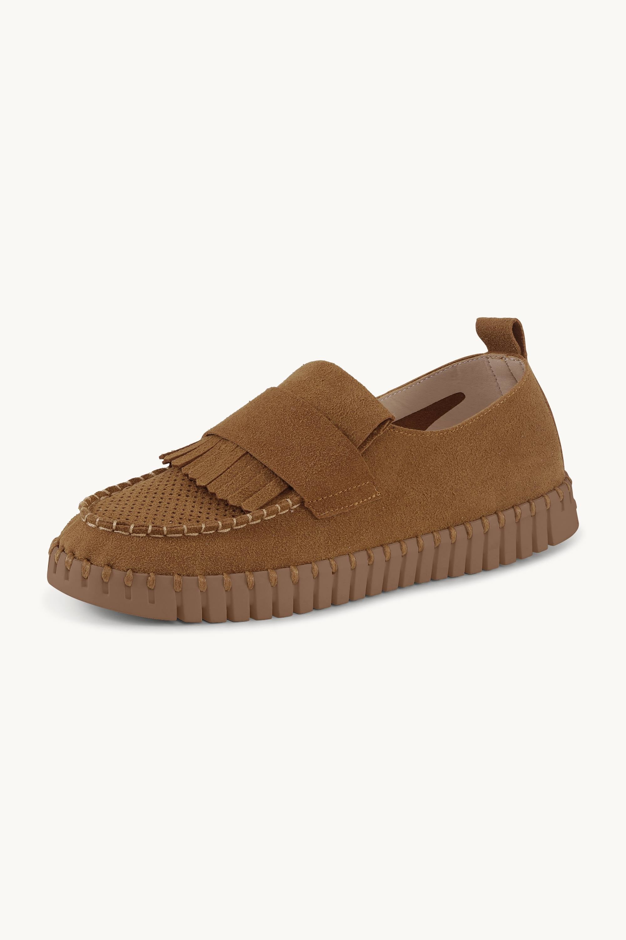 Tulip Fringe Loafer - Cashew Cashew