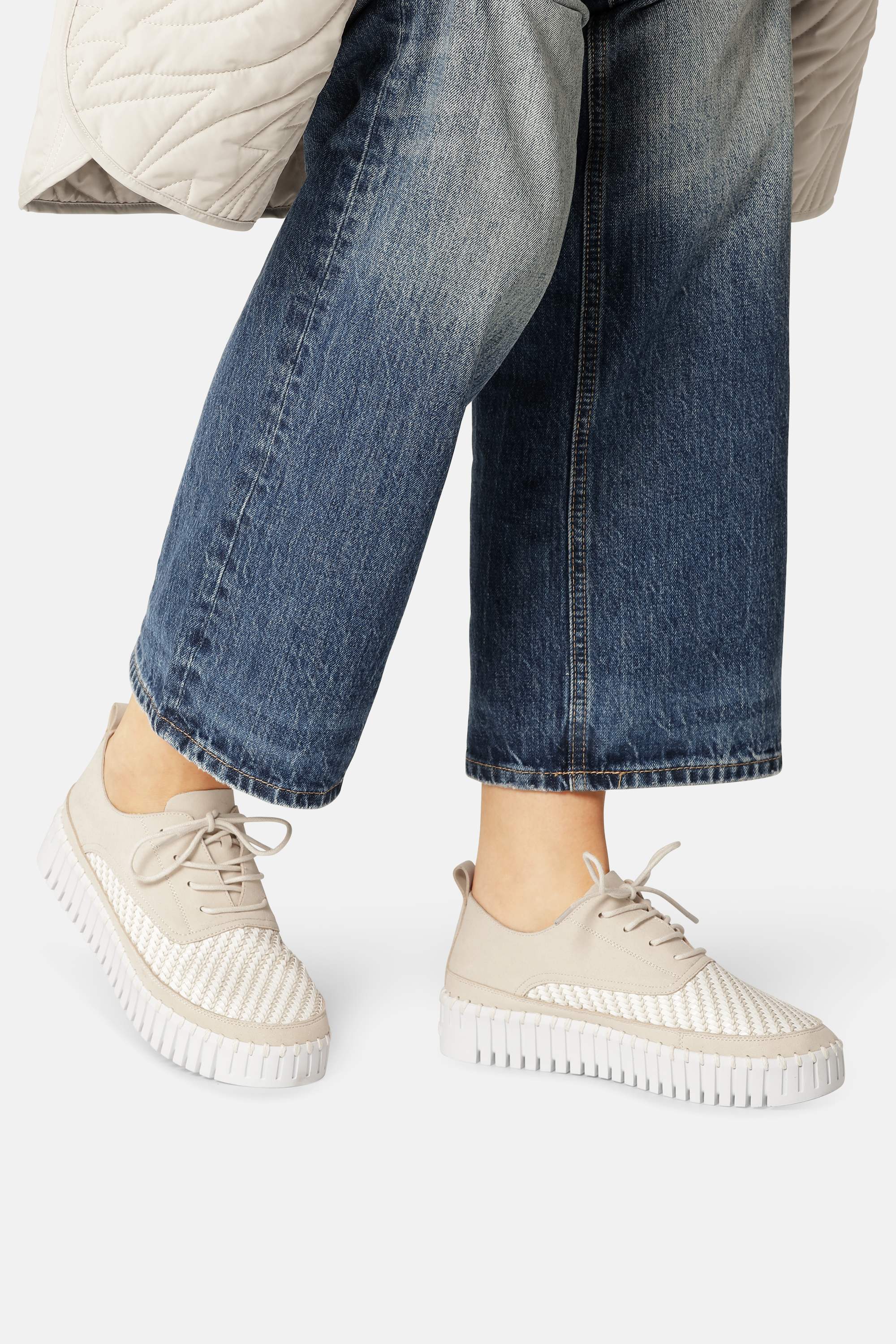 Tulip Sko Med Snørebånd - Kit White