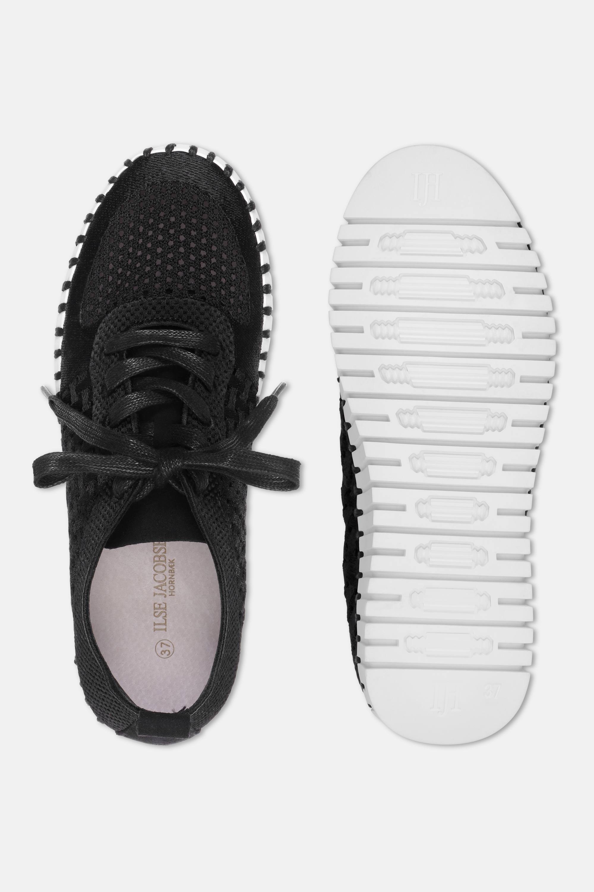 Tulip Sko Med Snørebånd - Black White
