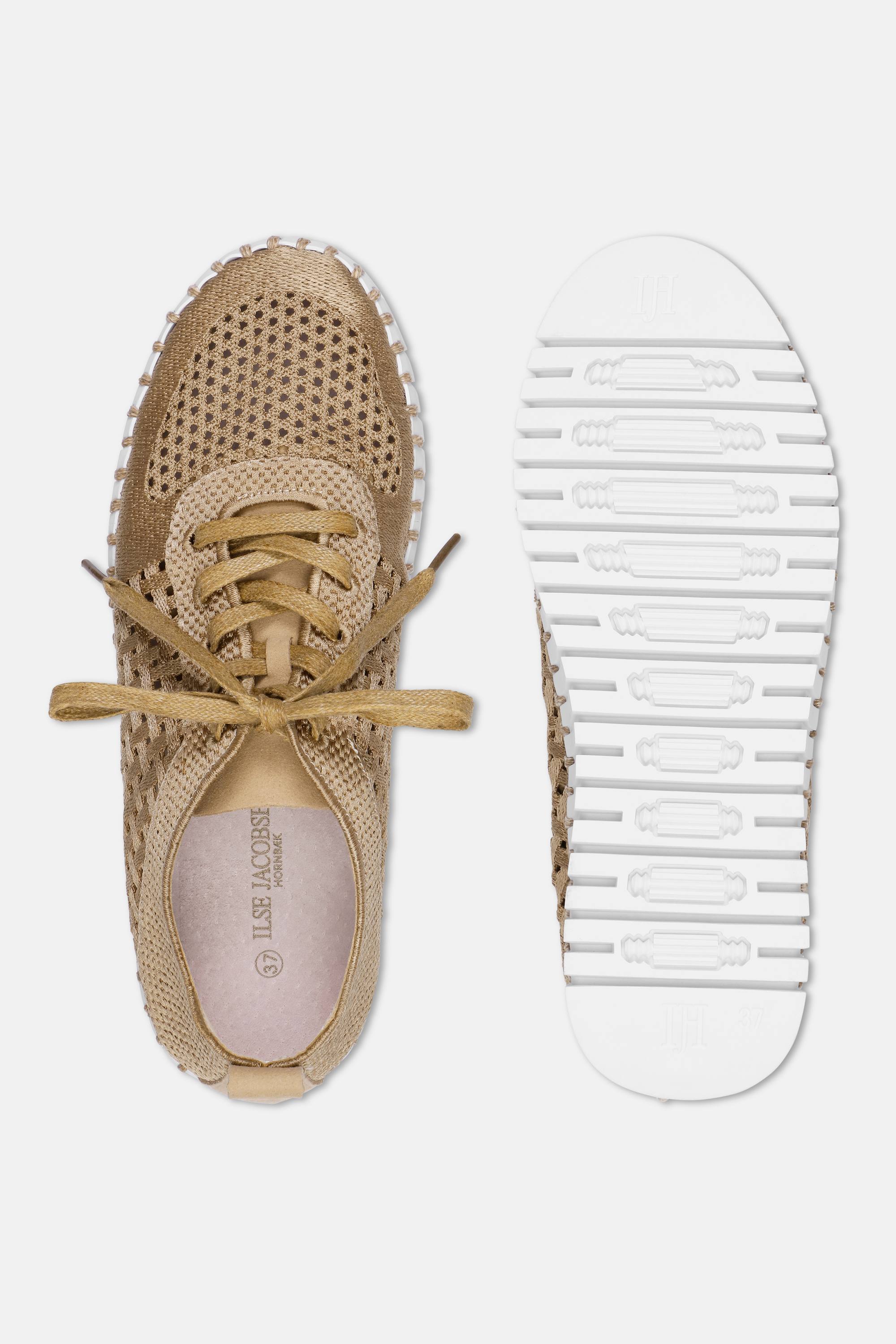 Tulip Sko Med Snørebånd - Latte White