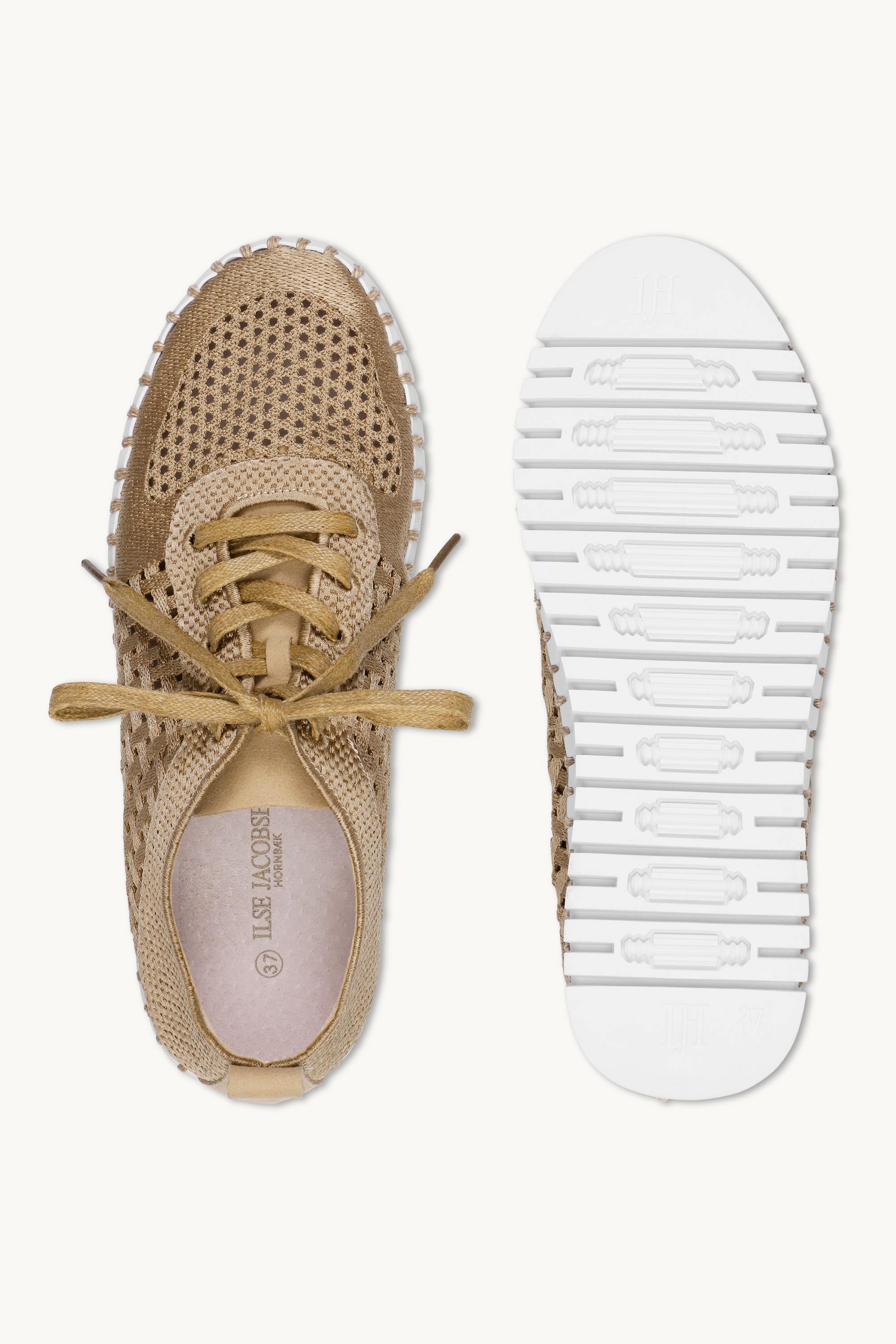 Tulip Sko Med Snørebånd - Latte White