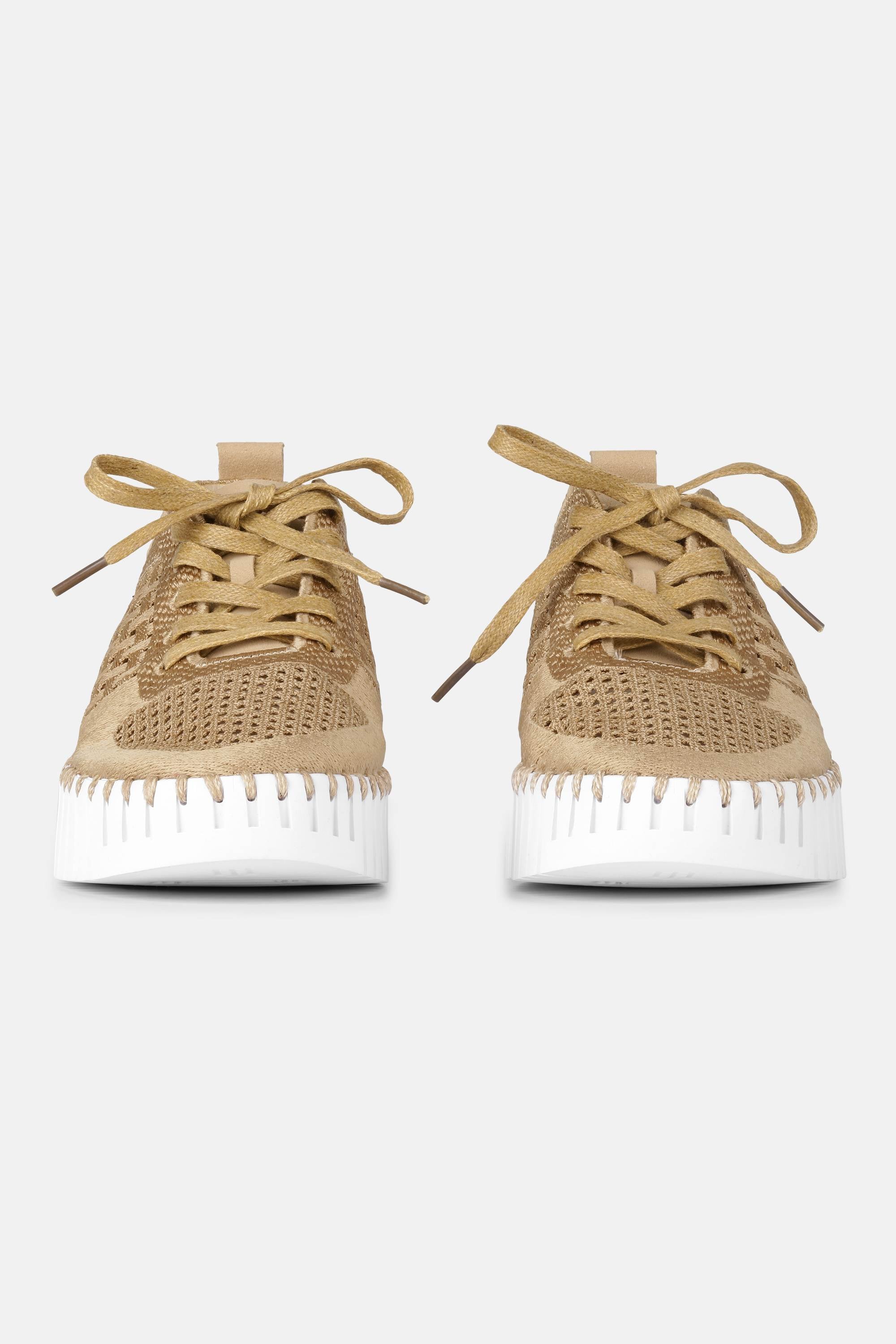 Tulip Sko Med Snørebånd - Latte White