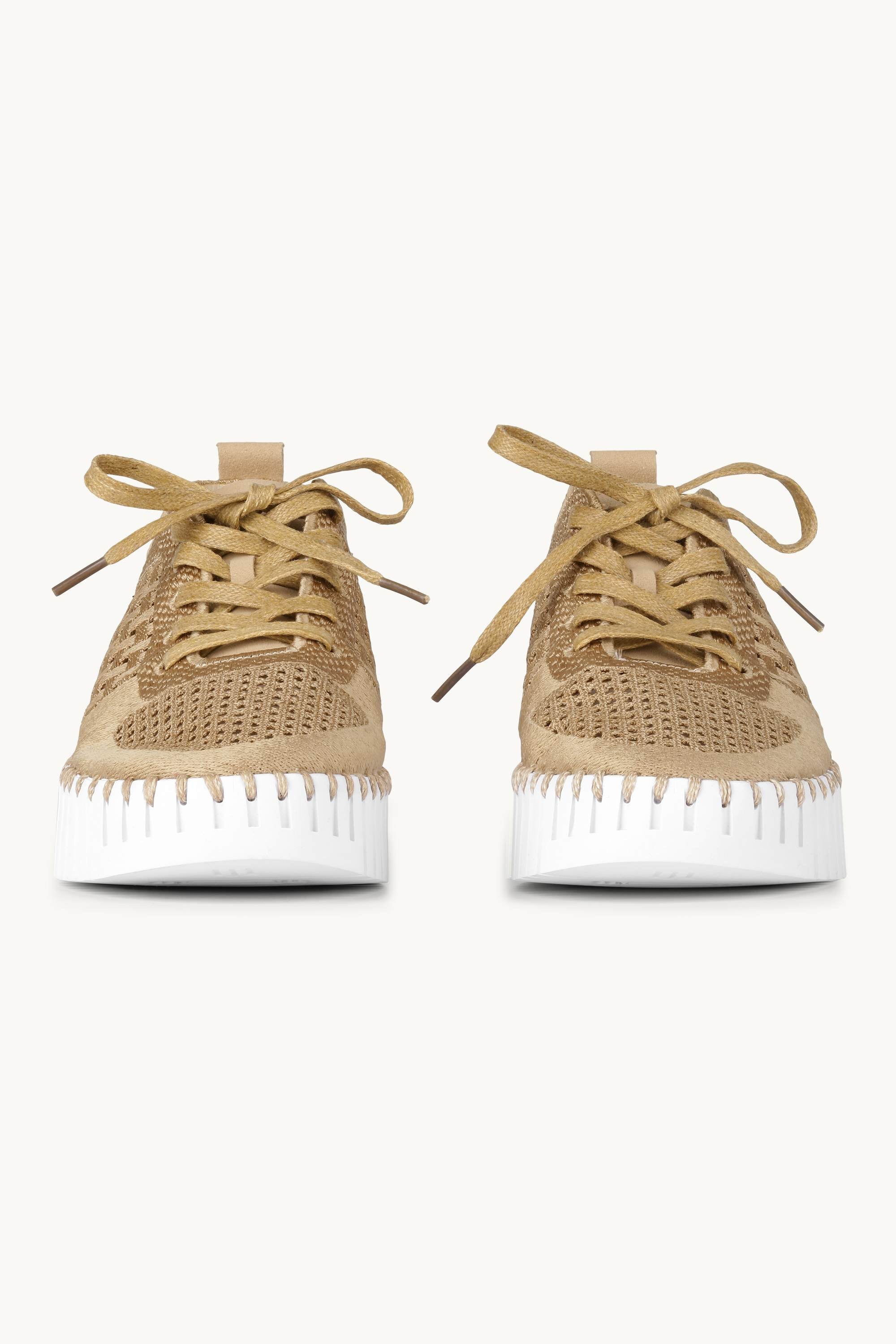 Tulip Sko Med Snørebånd - Latte White