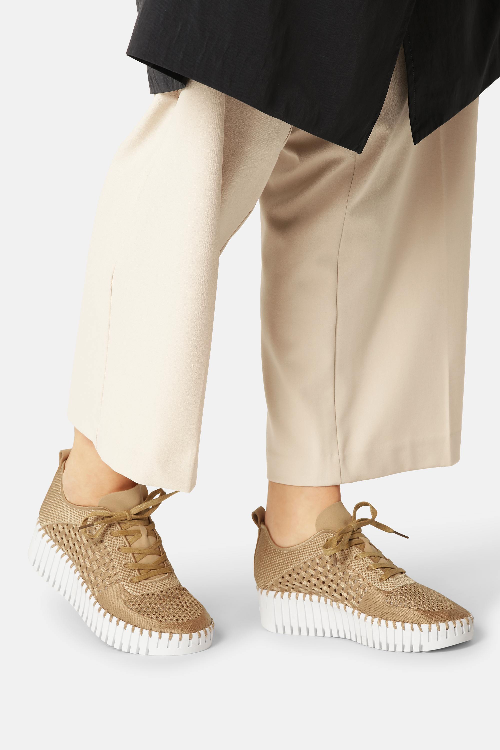 Tulip Sko Med Snørebånd - Latte White