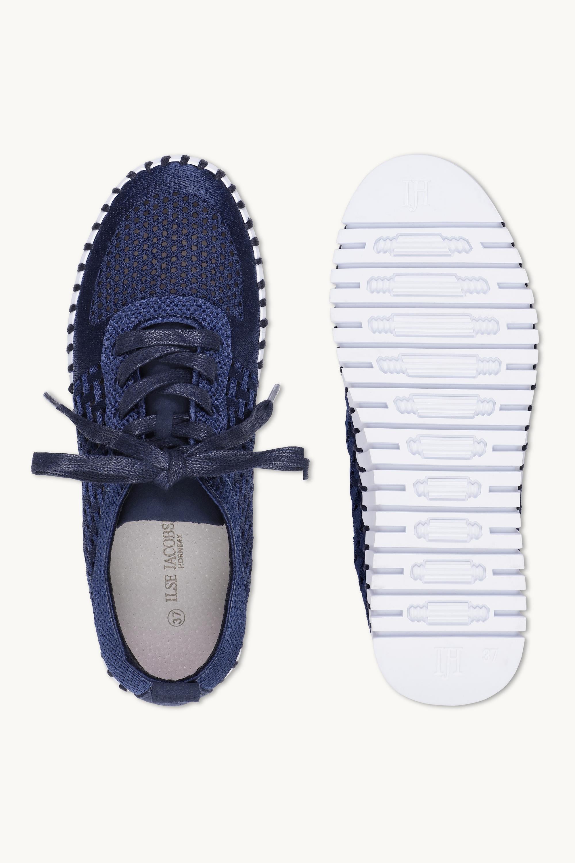 Tulip Sko Med Snørebånd - Dark Indigo White