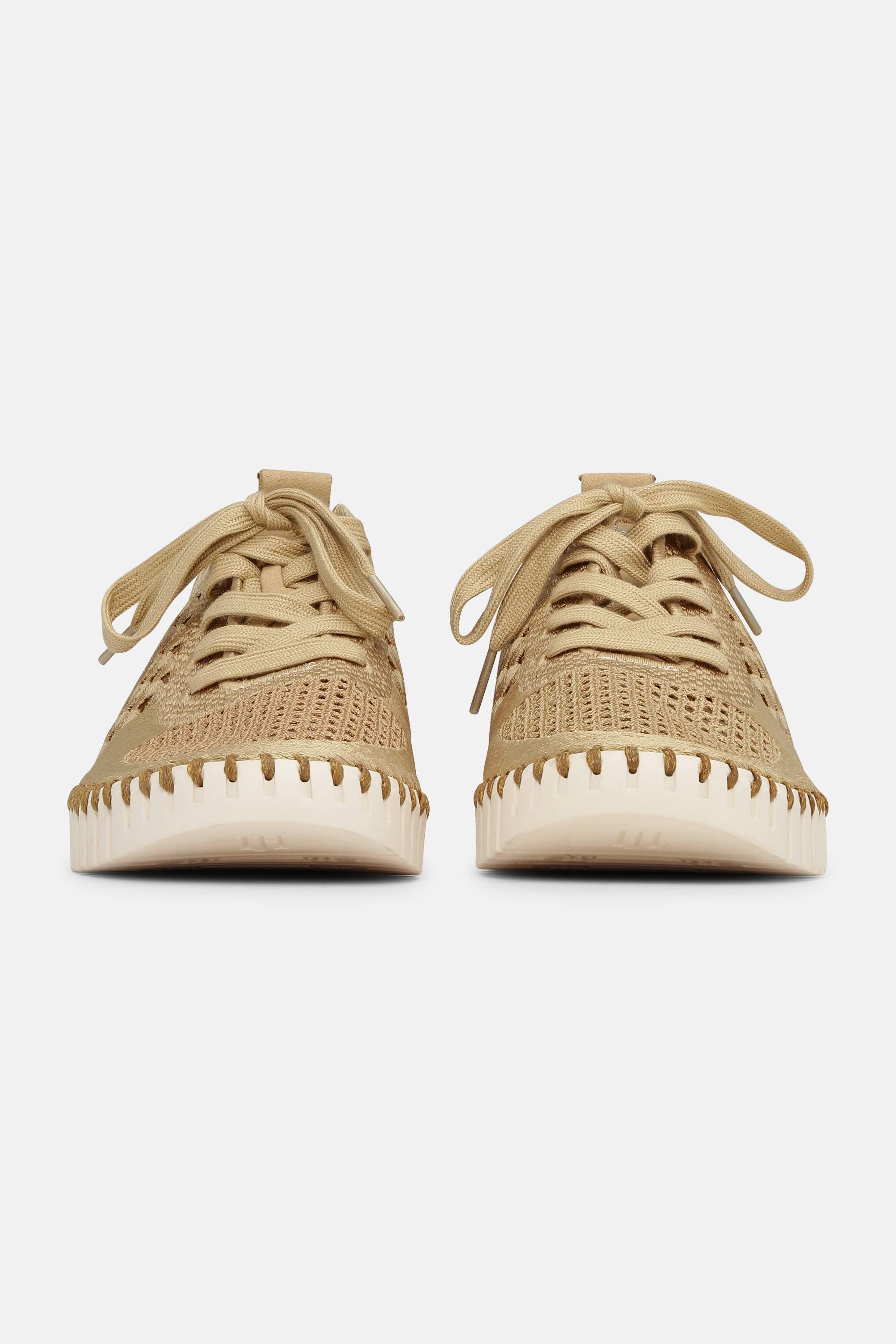 Tulip Embroidery - Cashew Pearled Ivory