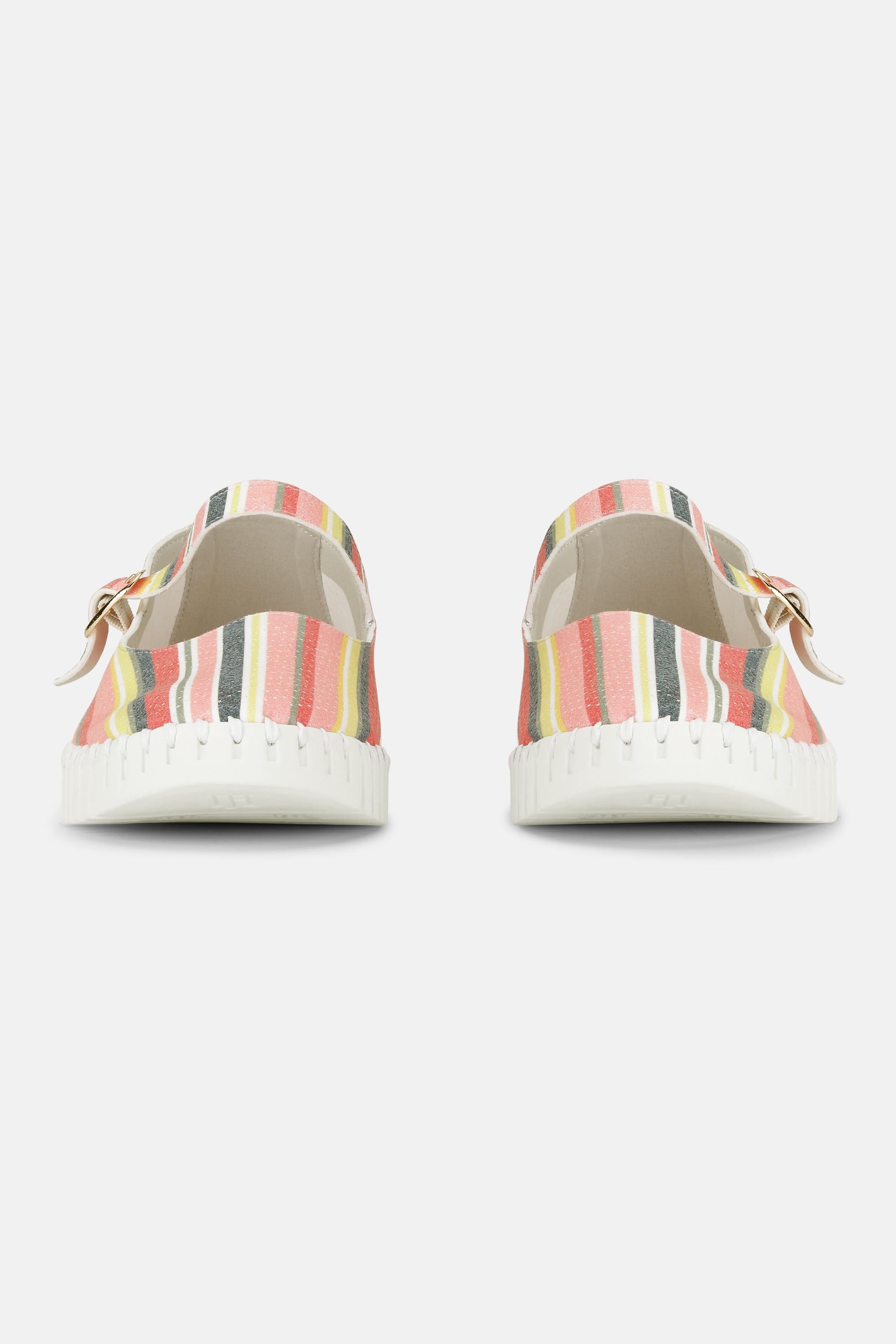 Ballerina Stribet - Peach Bud White