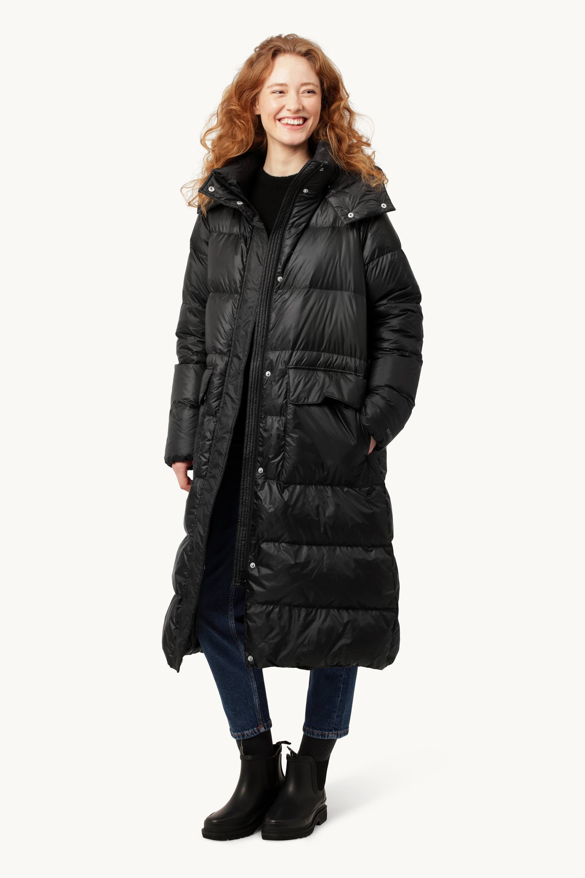 Long Down Coat - Black