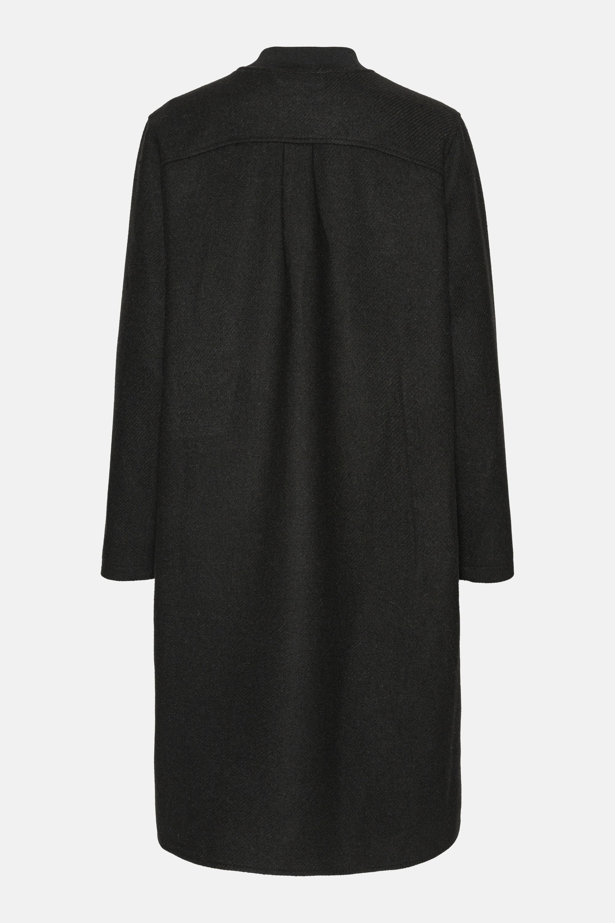 Long Zipped Coat - Black